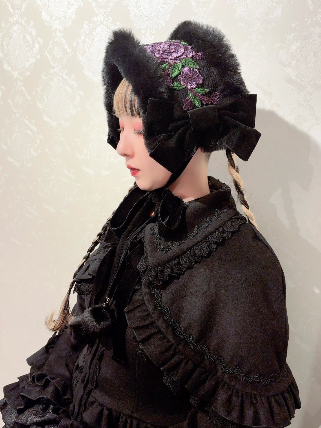 【ATELIER PIERROT】 Fleur d’Hiver Coat ホワイト/ボルドー/ネイビー/ブラック