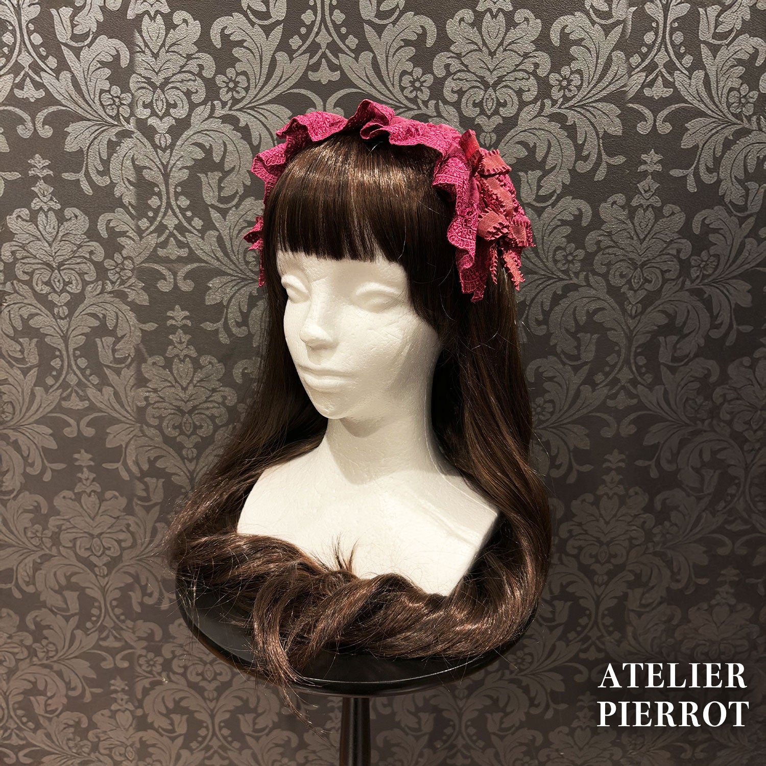 【ATELIER PIERROT】 Mystic Ribbon Lattice HeadDress アイボリー/ ボルドー/ネイビー/ブラック