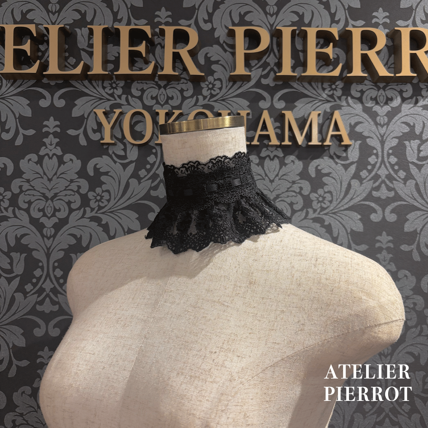【ATELIER PIERROTLACE GRACE Choker White/Bordeaux/Purple/Green/Navy/Black★5 월 말에 출시되었습니다★