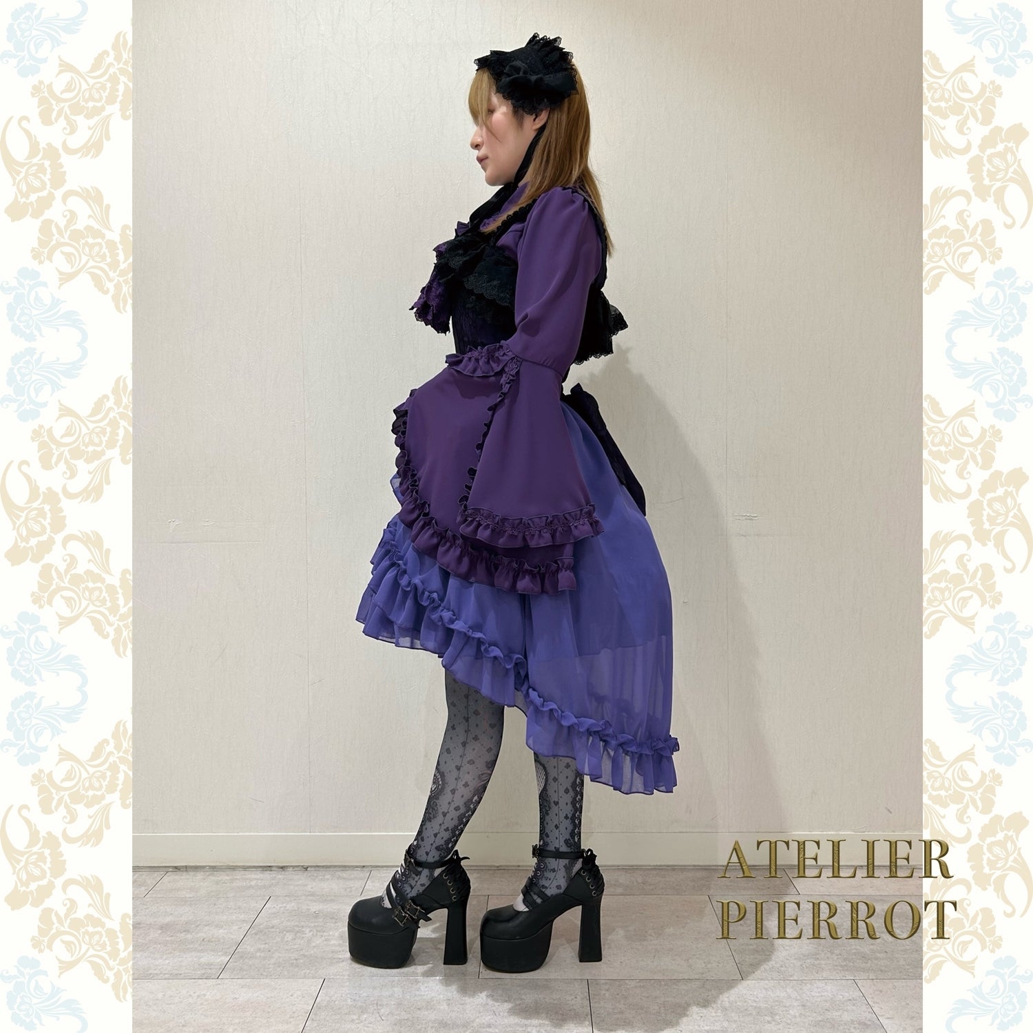 【ATELIER PIERROT工作室小丑Louise Jabot Blouse白/紫/黑