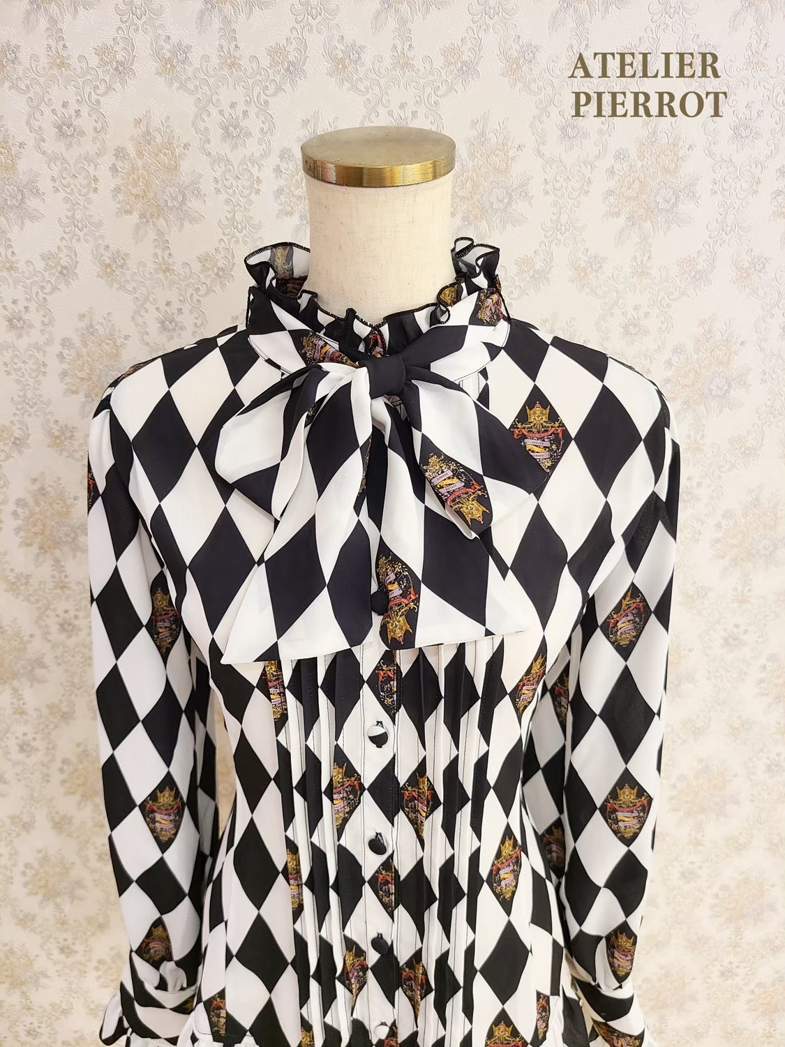 【ATELIER PIERROT“Diamond Circus” Blouse黑色/波尔多/海蓝色