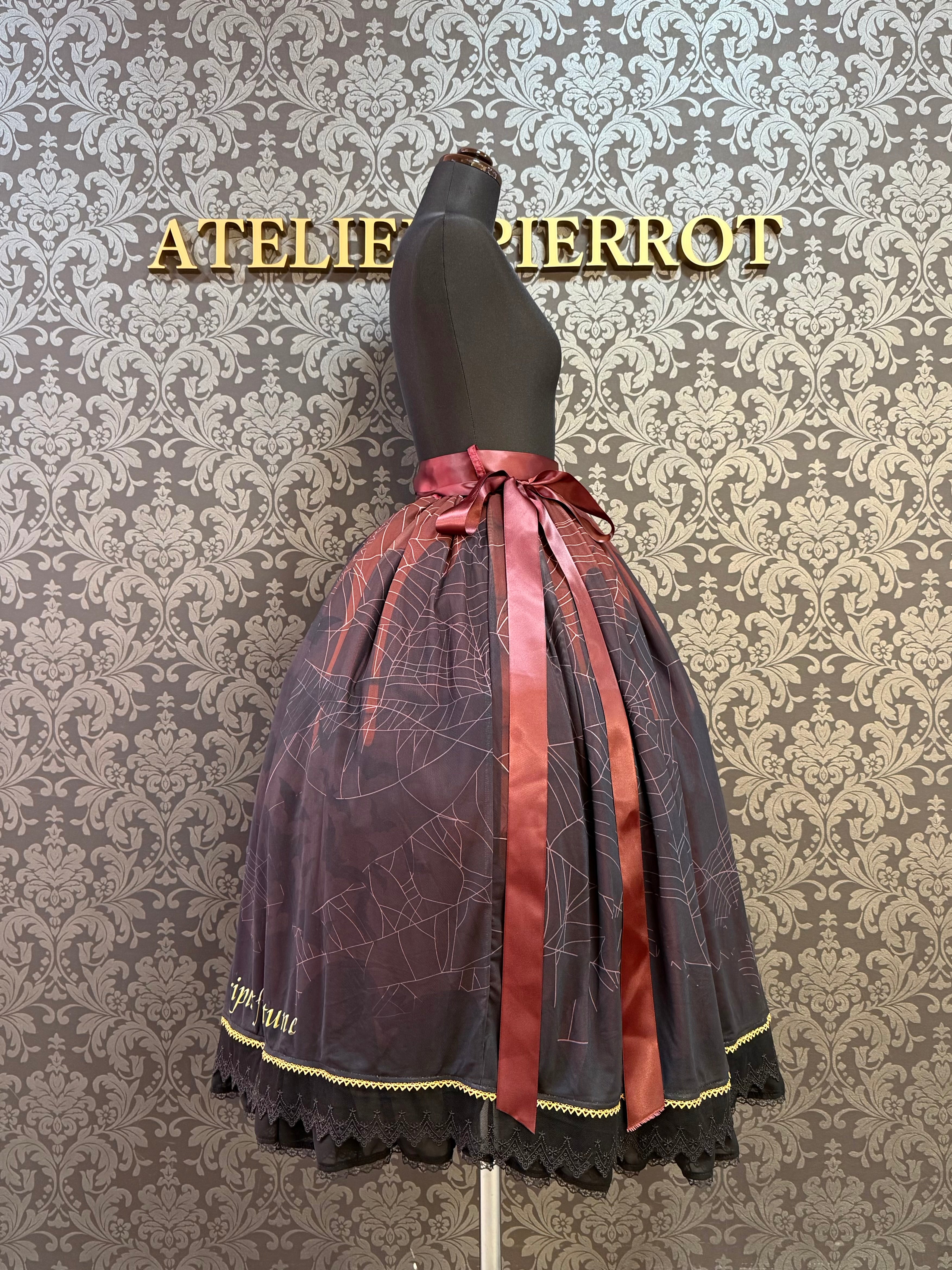 【Triple fortune】トリプルフォーチュン 蜘蛛の巣柄スカート(レッド)