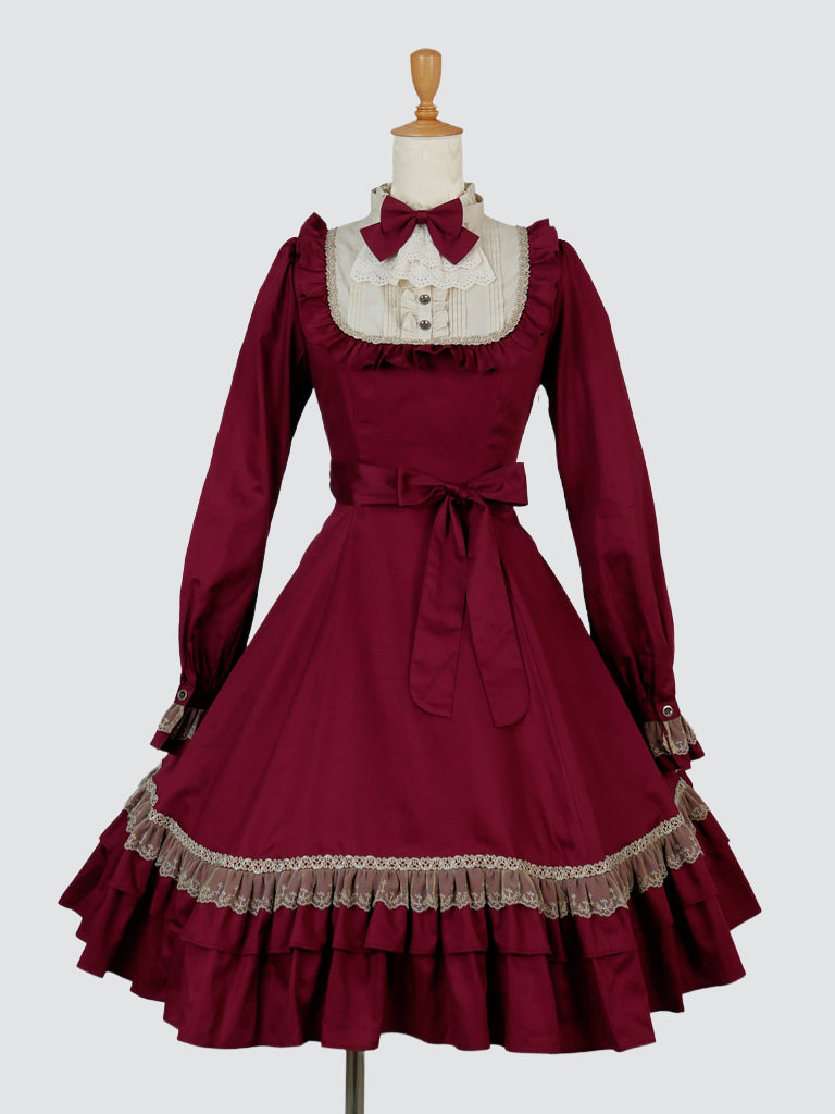 【Victorian maiden】ヴィクトリアンメイデン クラシカルドールミディ丈(ノーマルサイズ/プラスサイズ) ボルドー/ネイビー/ブラック ノーマルサイズ/プラスサイズ