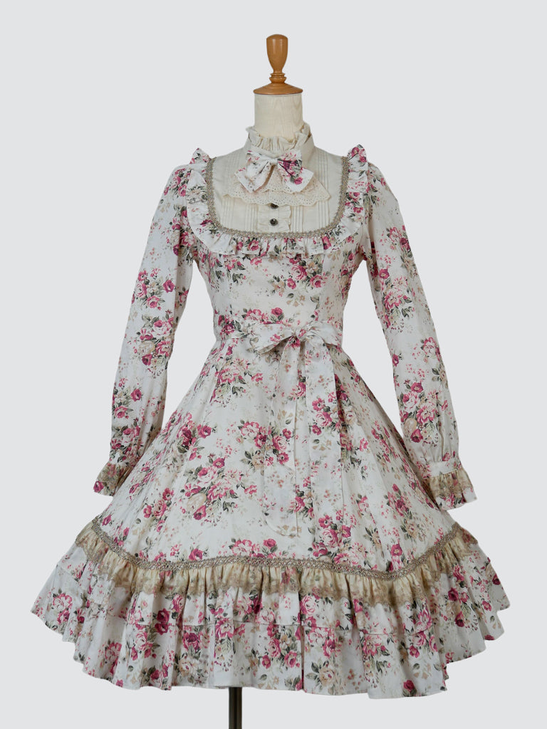 【Victorian maiden】ヴィクトリアンメイデン ★ご予約受付中★ ロココブーケクラシカルドールミディ丈(ノーマルサイズ/プラスサイズ) イエロー/ブルー/ミルクティーローズ/モノトーン