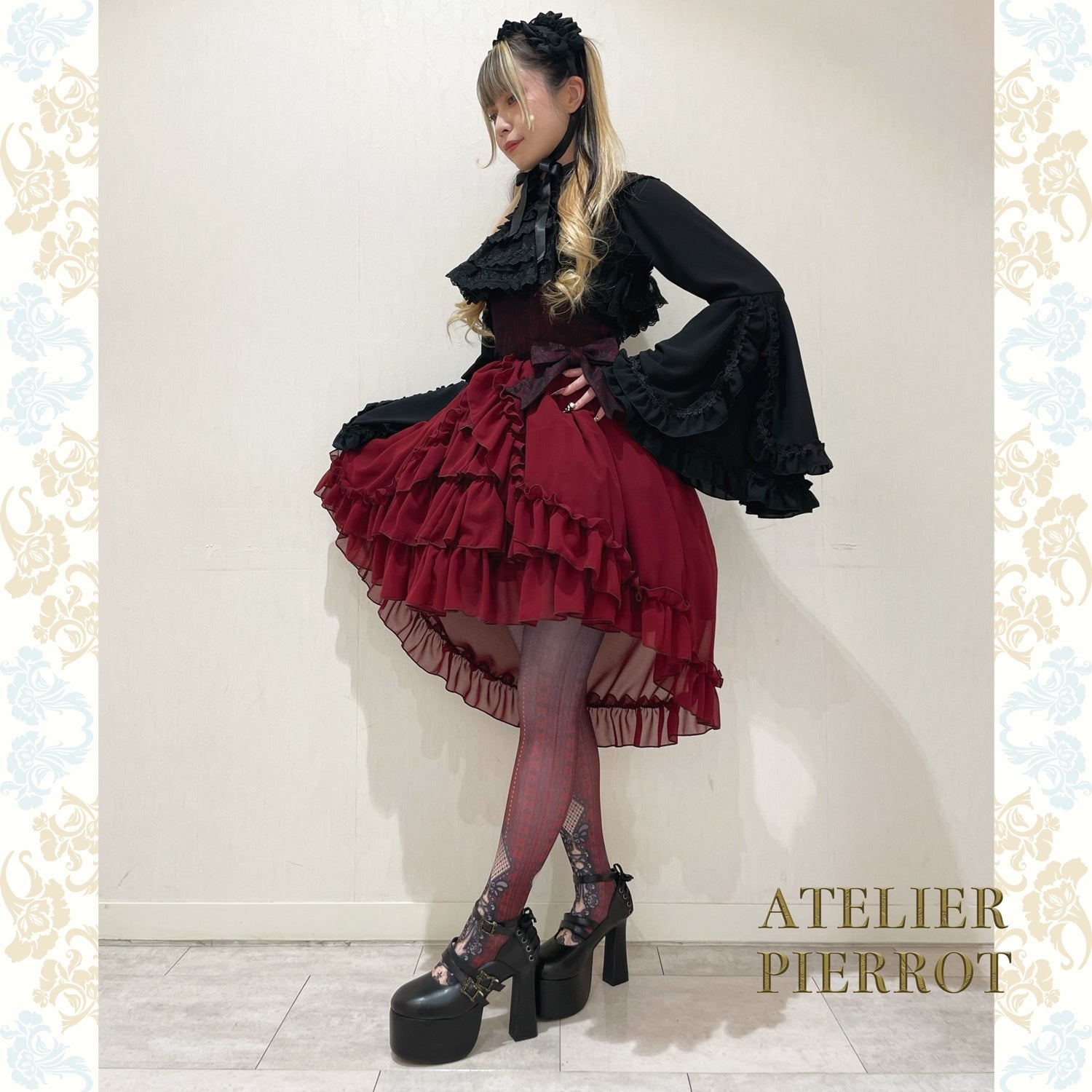 【ATELIER PIERROT工作室小丑Louise Jabot Blouse白/紫/黑