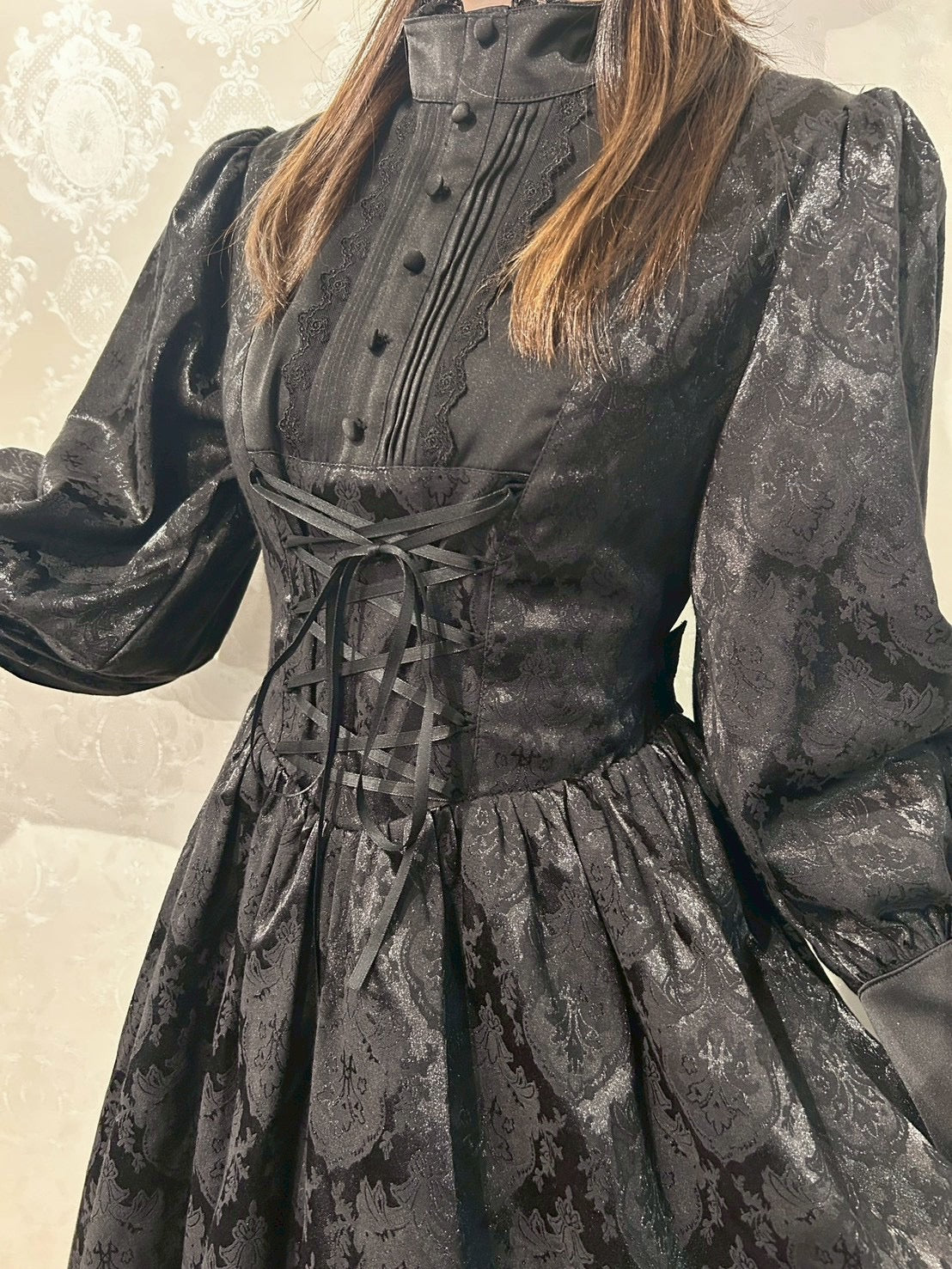 【ATELIER PIERROT】 Victorian Reverie Dress ホワイト/ボルドー/ネイビー/ブラック