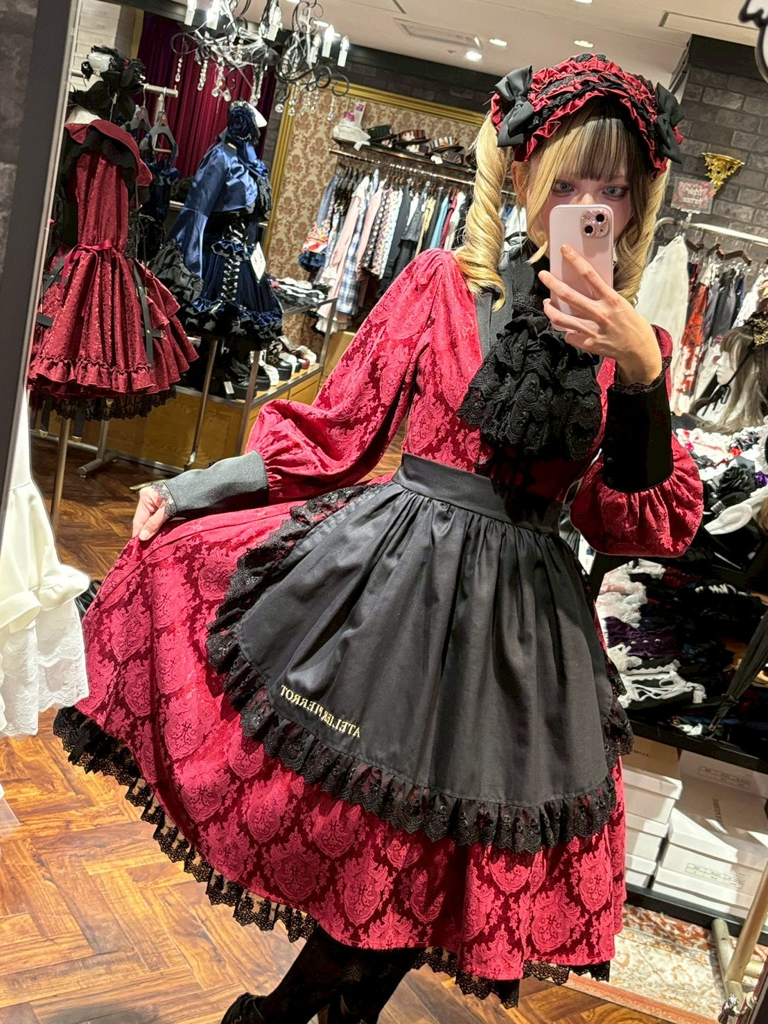 【ATELIER PIERROT】 Victorian Reverie Dress ホワイト/ボルドー/ネイビー/ブラック