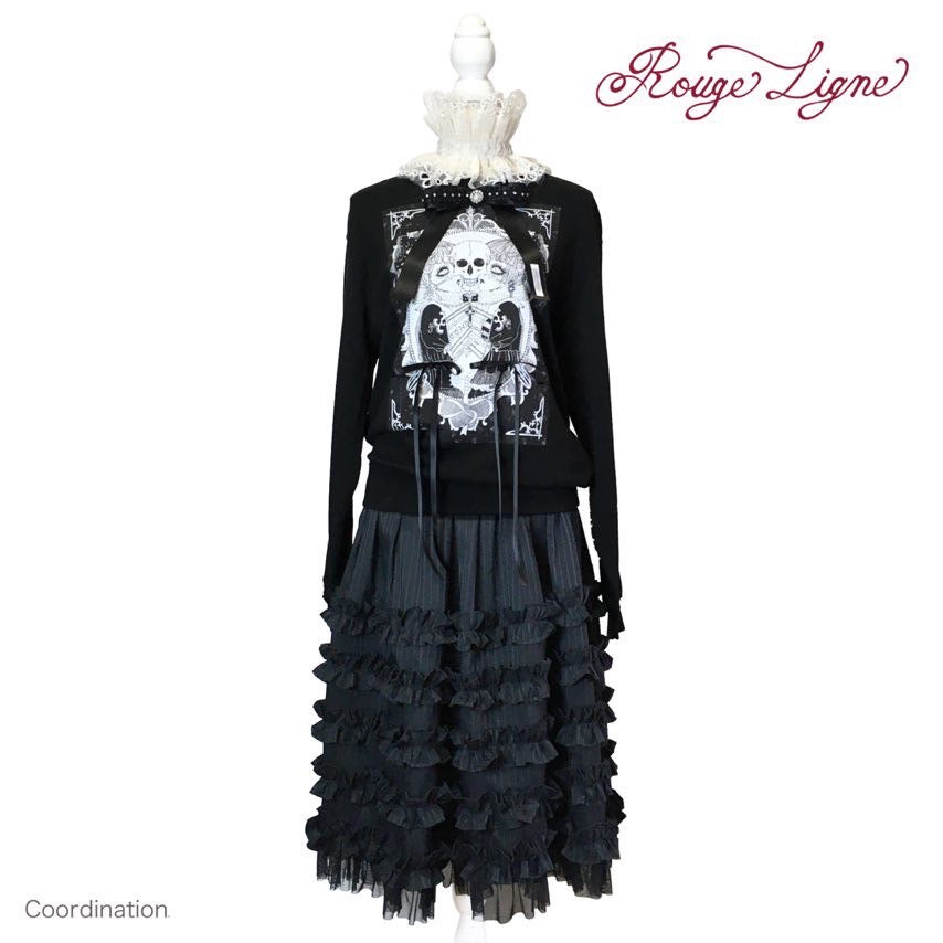 【Rouge Ligne】 ビジューリボントレーナー