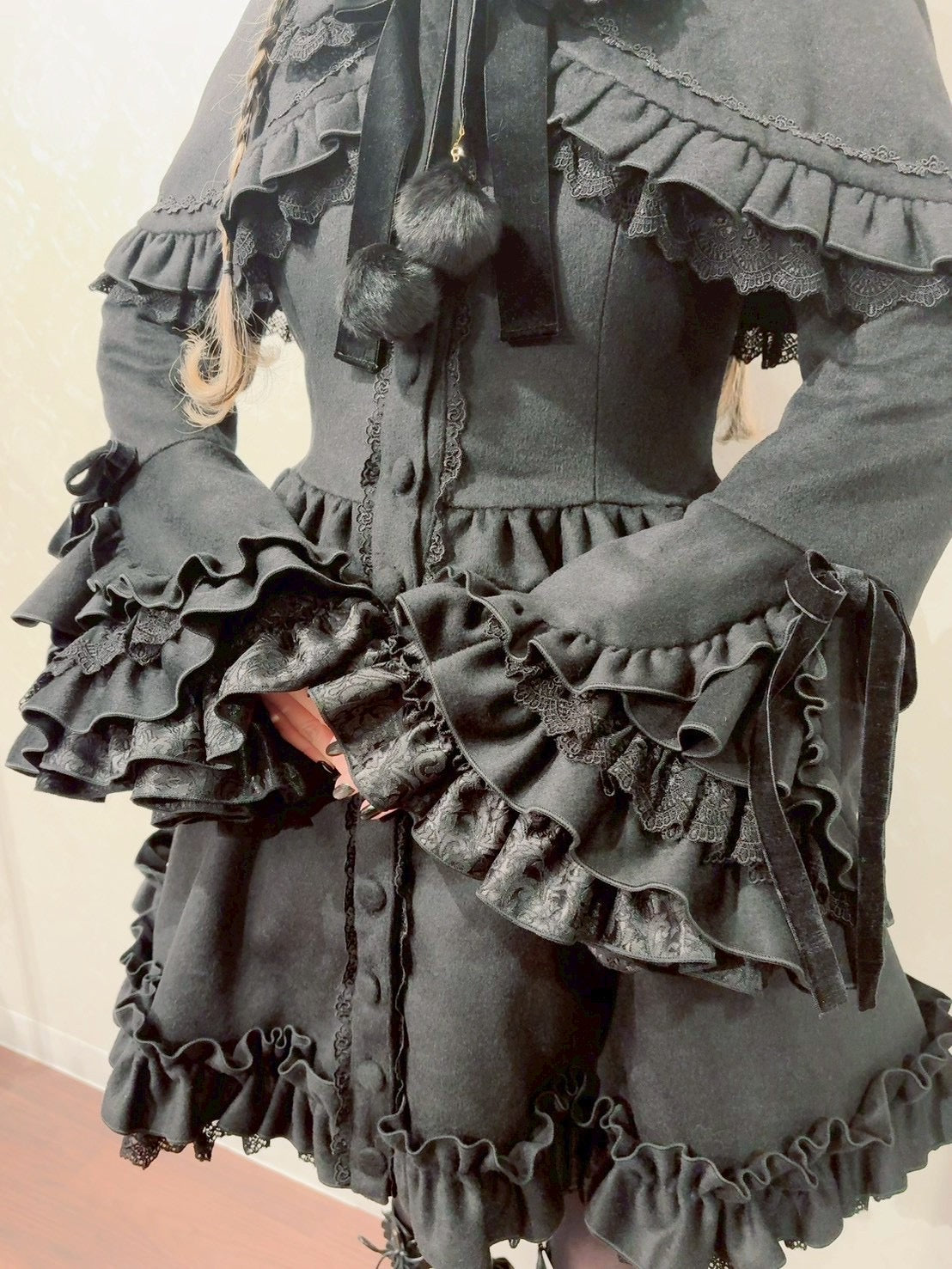 【ATELIER PIERROT】 Fleur d’Hiver Coat ホワイト/ボルドー/ネイビー/ブラック