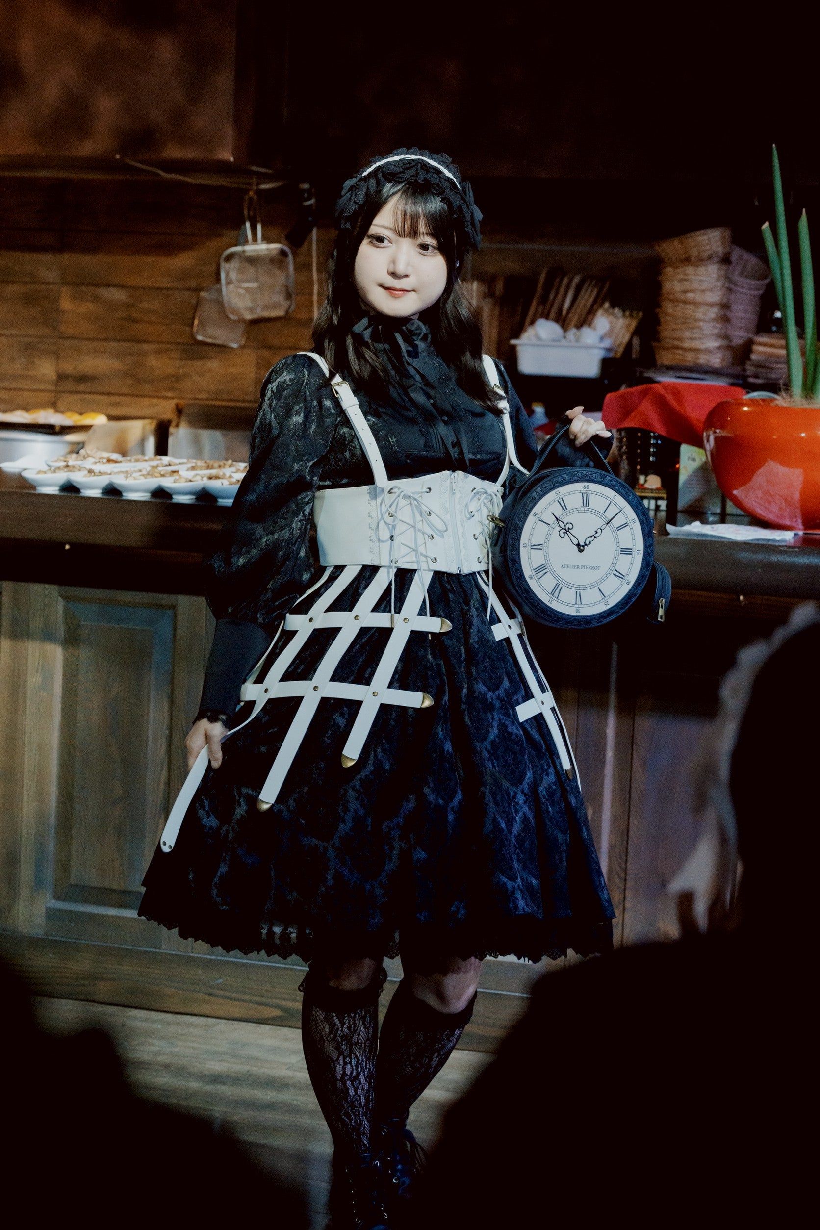 【ATELIER PIERROT】 Baroque Cage Corset Harness White/Black★Released mid-late September ★