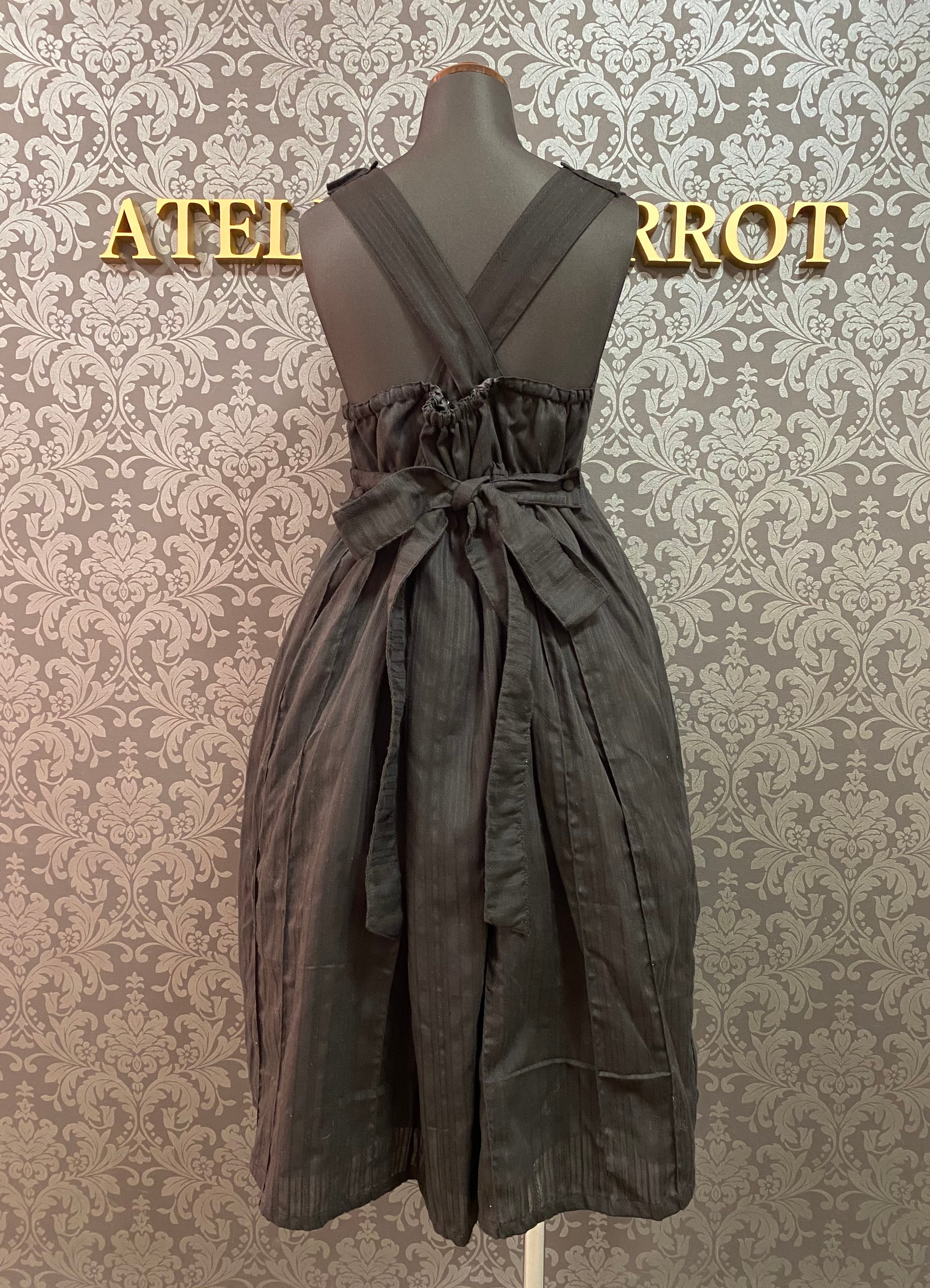 【Physical Drop】フィジカルドロップ タックジャンパースカート ブラック/ブルーグレー★ウィンターセール2月23日まで★