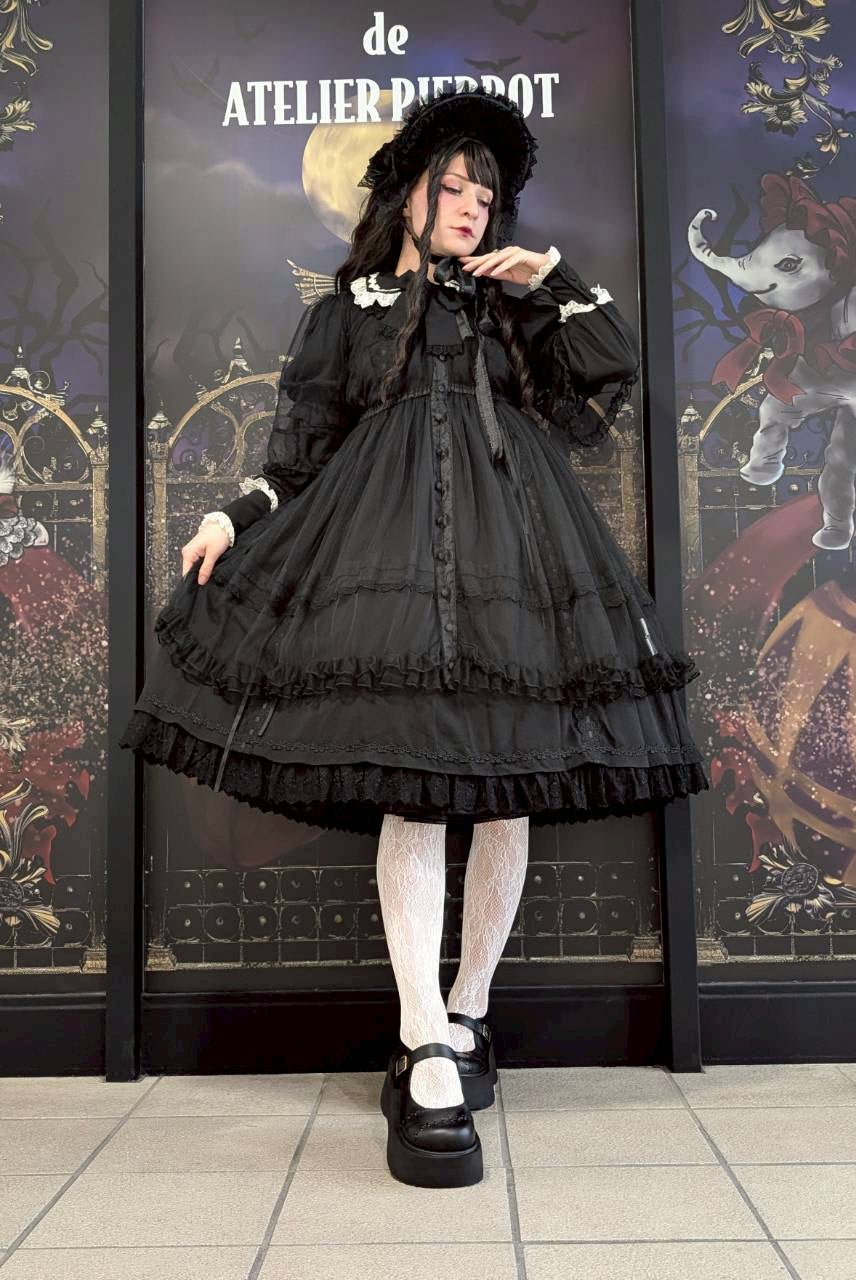 【Vallée lys】ヴァレリス Nocturne Sheer Tulle Dress ホワイト/ピンク/グレー/ボルドー/パープル/ブラック