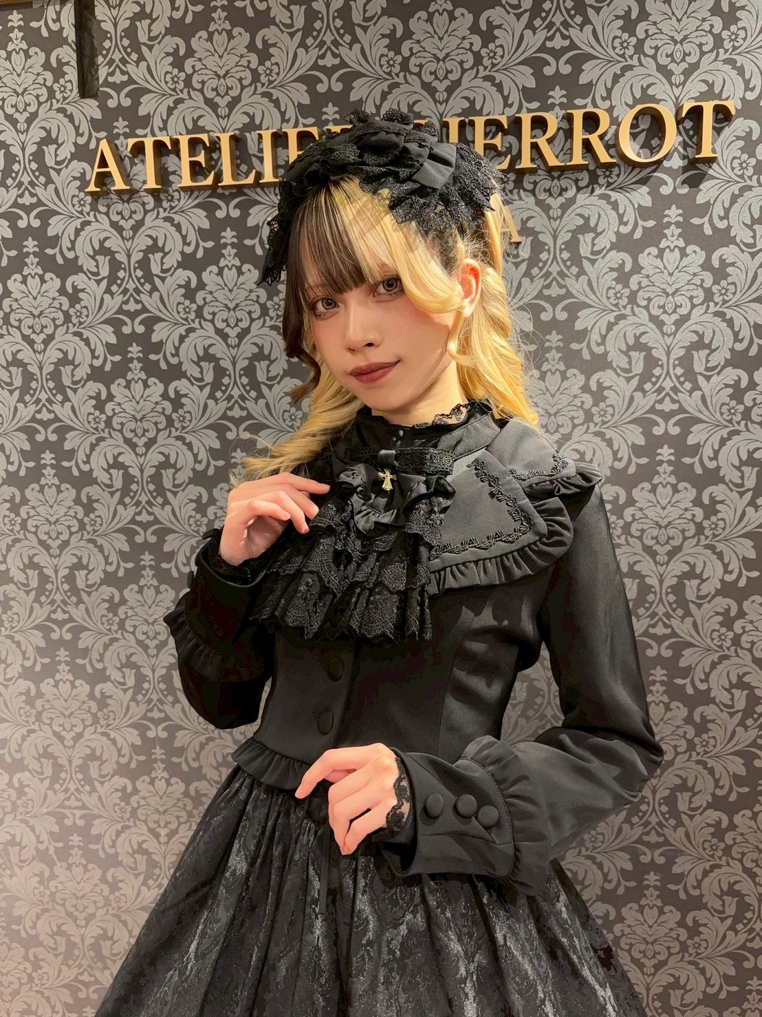 【ATELIER PIERROT】 Victorian Reverie Dress ホワイト/ボルドー/ネイビー/ブラック