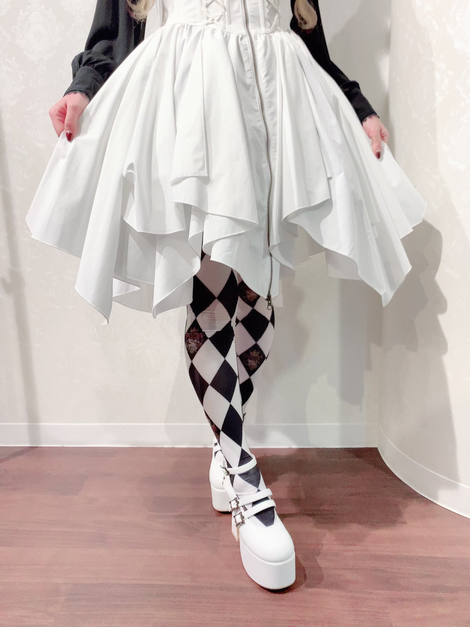 【ATELIER PIERROT】"Diamond Circus" Tights Black/Navy/Bordeaux