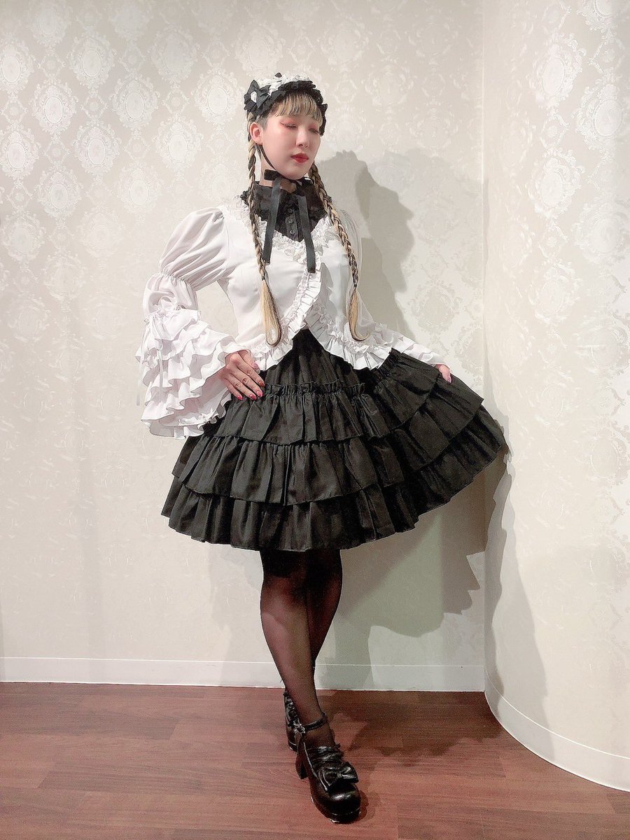 【Vallée lys】ヴァレリス Fairy Tale Ruffle Chiffon Bolero White/ Black