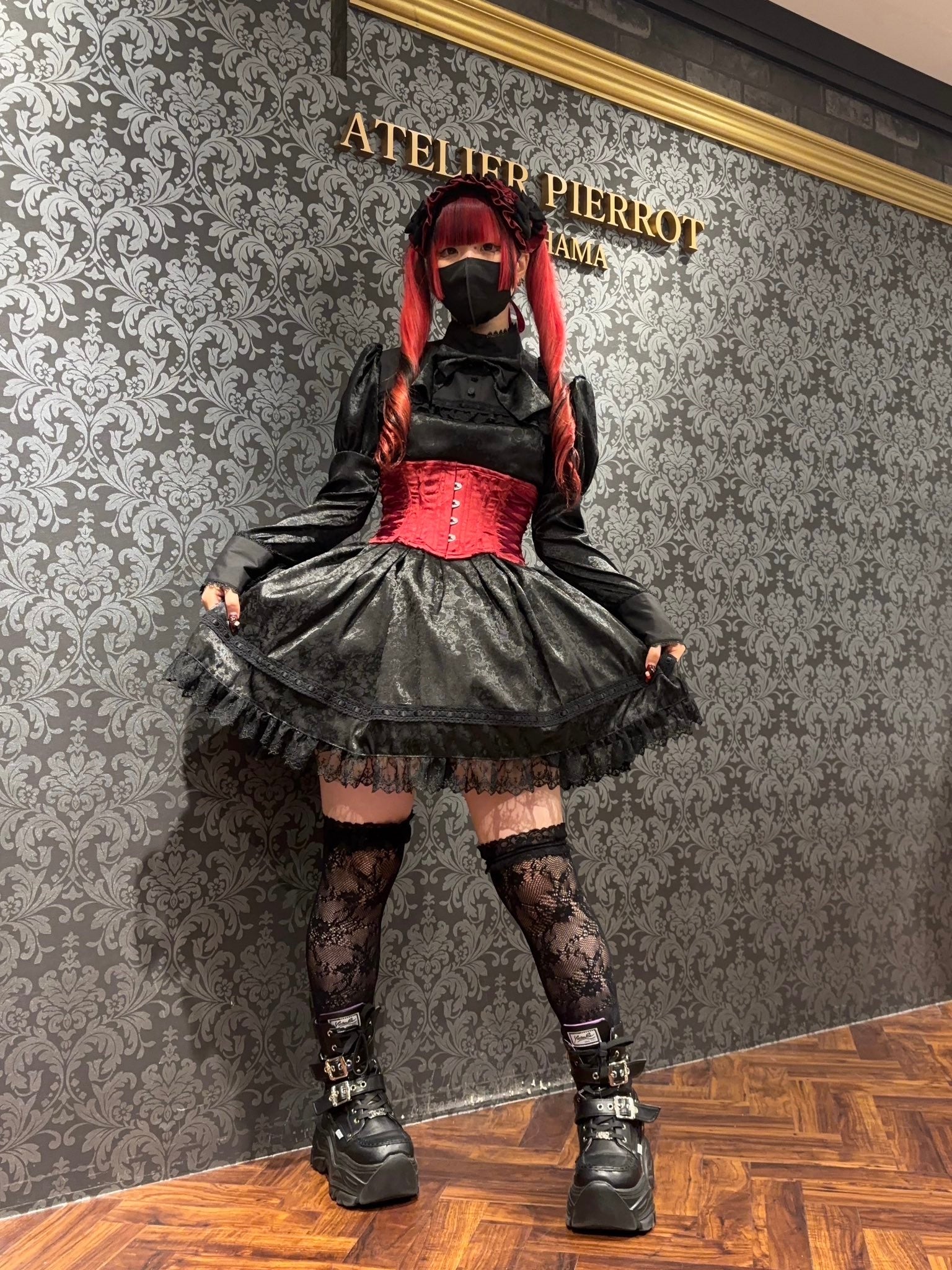 【ATELIER PIERROT】 Gathered Bloom Headdress ホワイト/ボルドー/ネイビー/ブラック