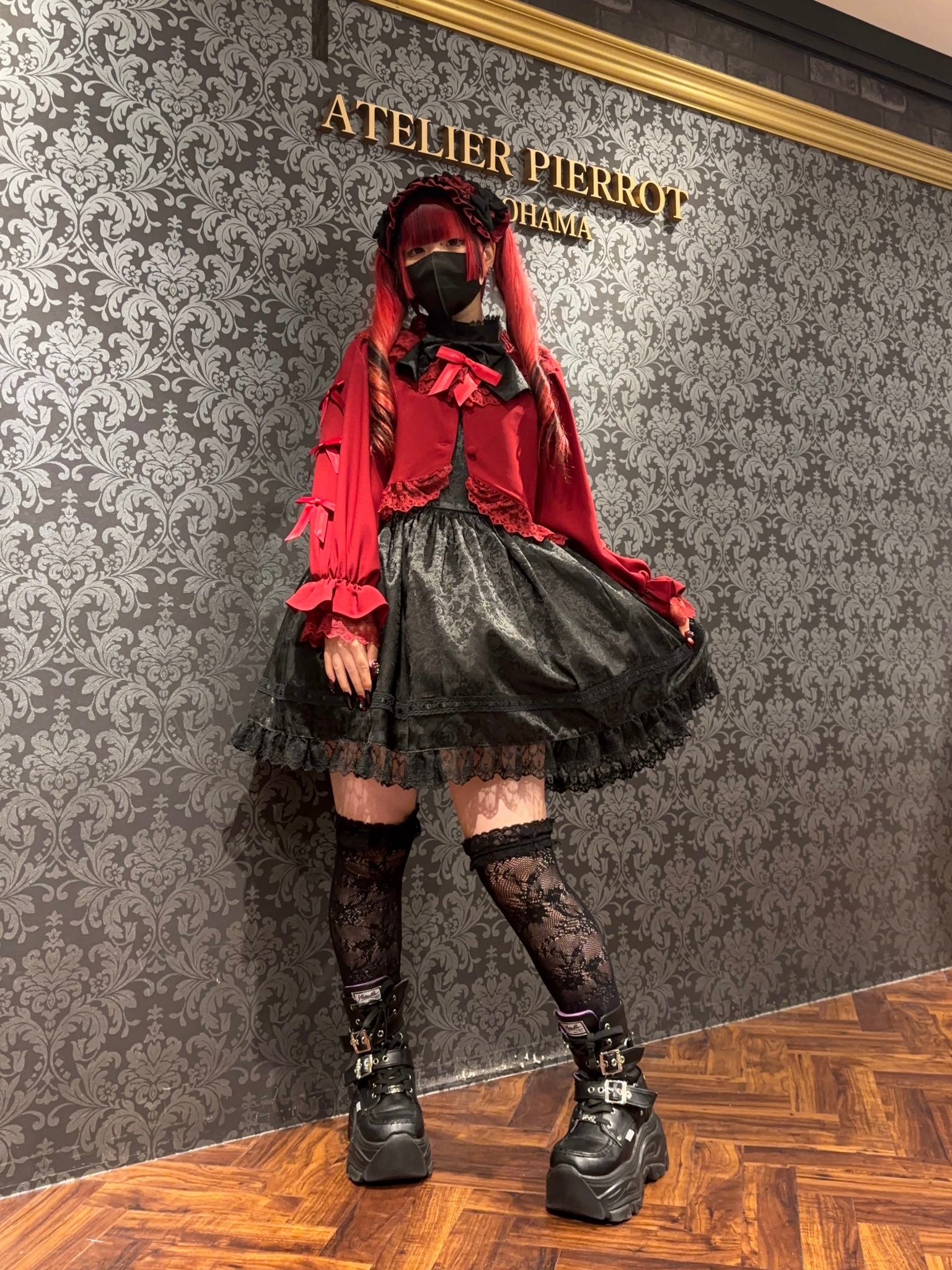 【ATELIER PIERROT】 Gathered Bloom Headdress ホワイト/ボルドー/ネイビー/ブラック