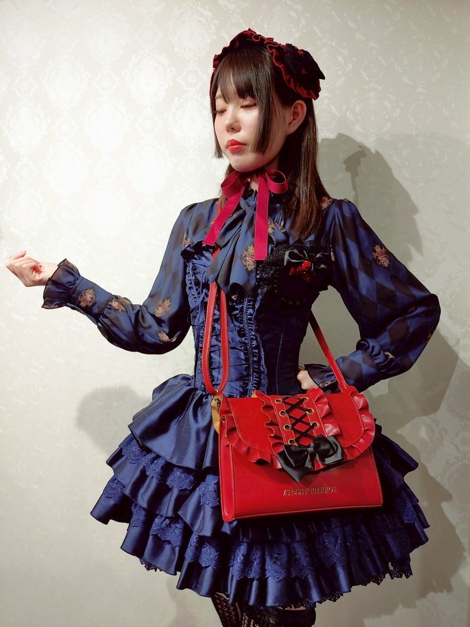 【ATELIER PIERROT】 Gathered Bloom Headdress ホワイト/ボルドー/ネイビー/ブラック