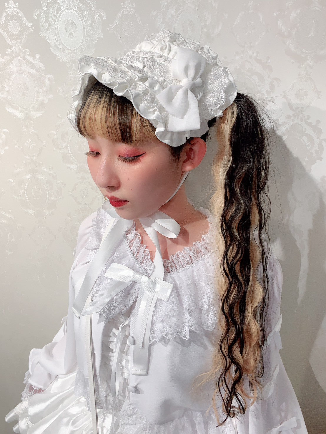 【ATELIER PIERROT】 Gathered Bloom Headdress ホワイト/ボルドー/ネイビー/ブラック