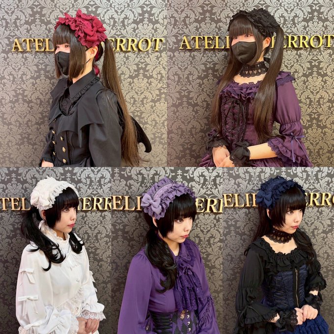 【Vallée lys】ヴァレリス Lace Enchantment Headdress White/Ivory/Wine/Purple/Navy/新色Green/Black×White/Black