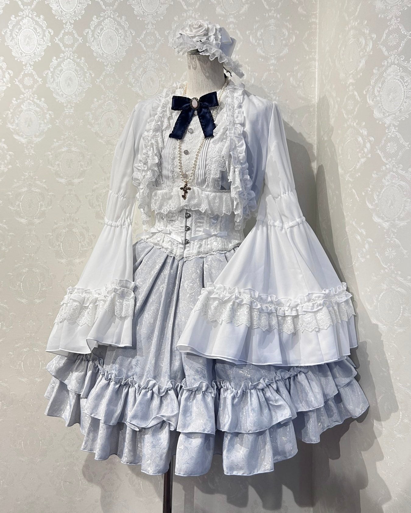 【Vallée lys】ヴァレリス Fleur de Brume Corset ホワイト/ピンク/ボルドー/ネイビー/ブラック