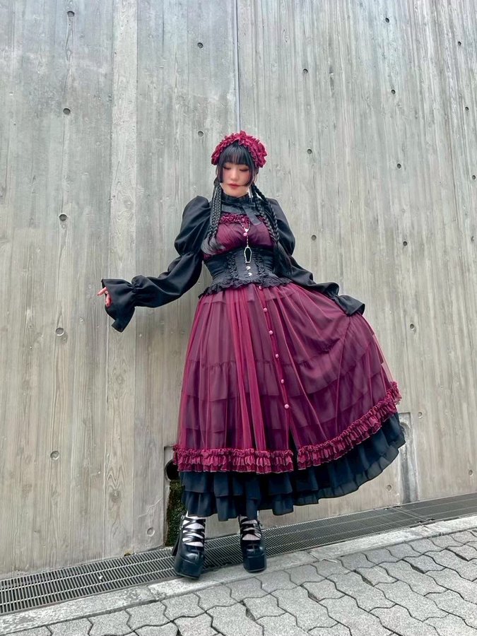 【Vallée lys】ヴァレリス Nocturne Tulle Cardigan 新色ホワイト/ボルドー/パープル/ネイビー/ブラック