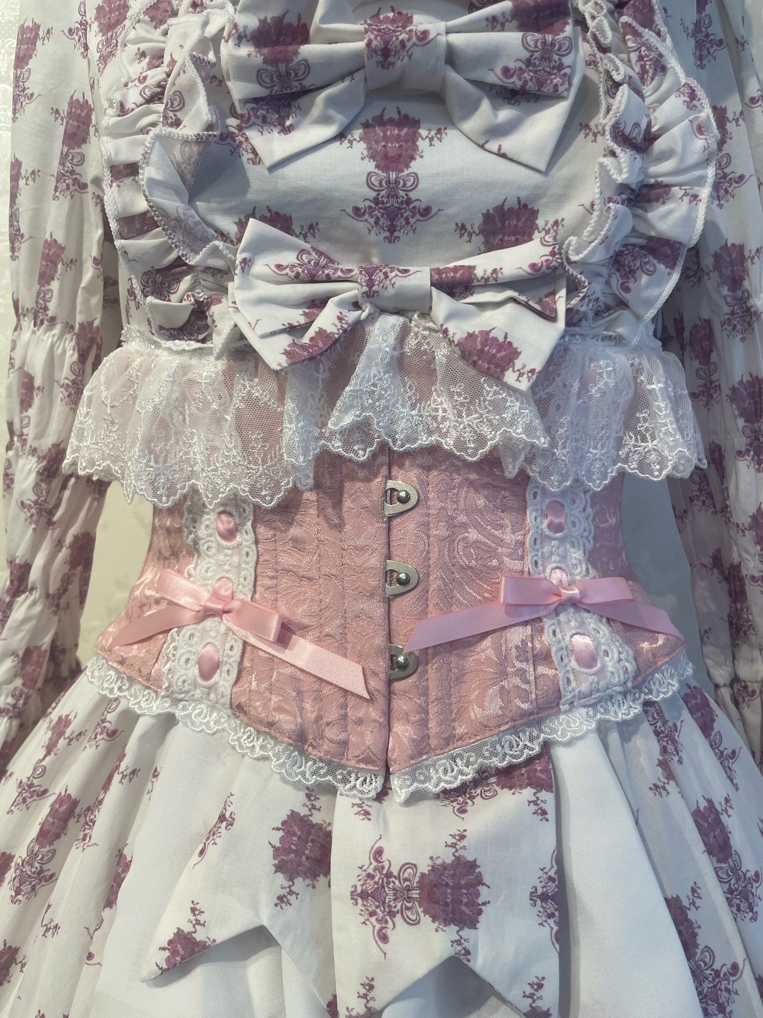 【Vallée lys】ヴァレリス Fleur de Brume Corset ホワイト/ピンク/ボルドー/ネイビー/ブラック