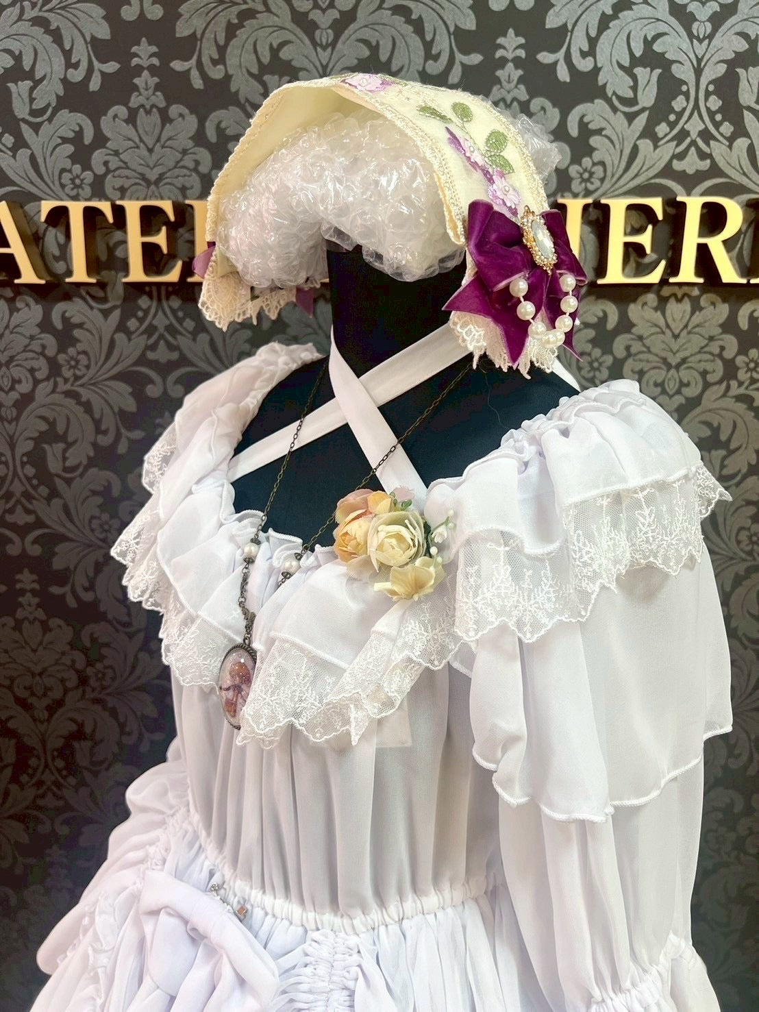 【Vallée lys】ヴァレリス Blessed Veil Dress ホワイト/ボルドー/パープル/ネイビー/ブラック