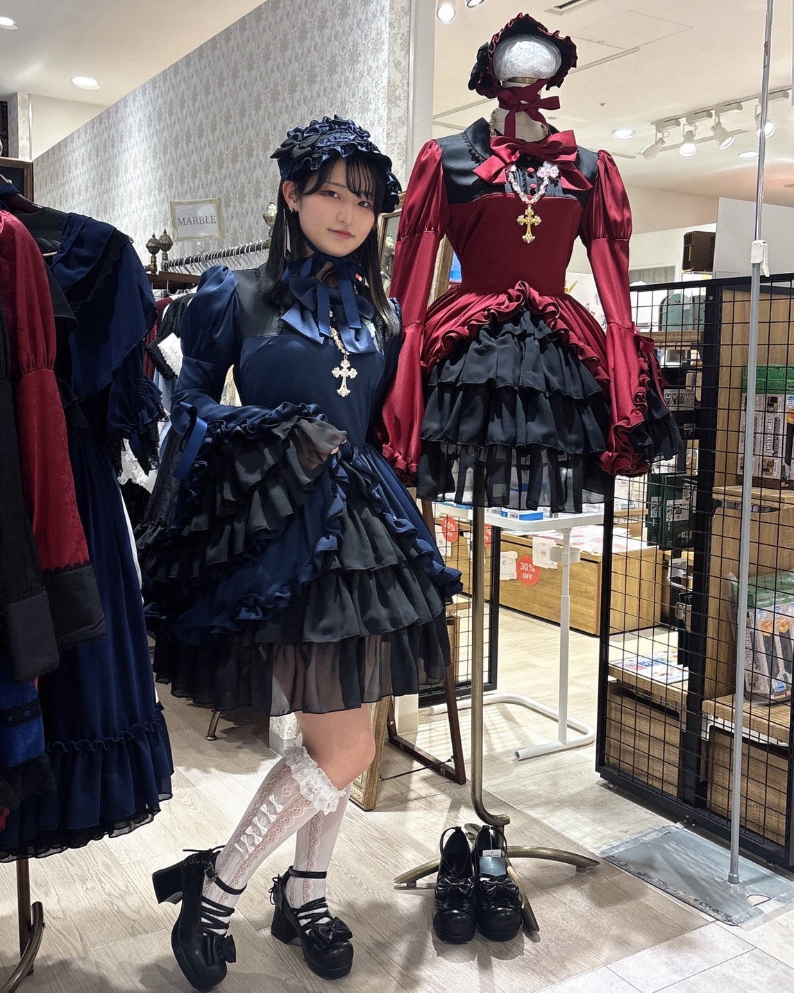 【ATELIER PIERROTFrilly Ribbon Belle Dress白色/波尔多/海蓝色/黑色