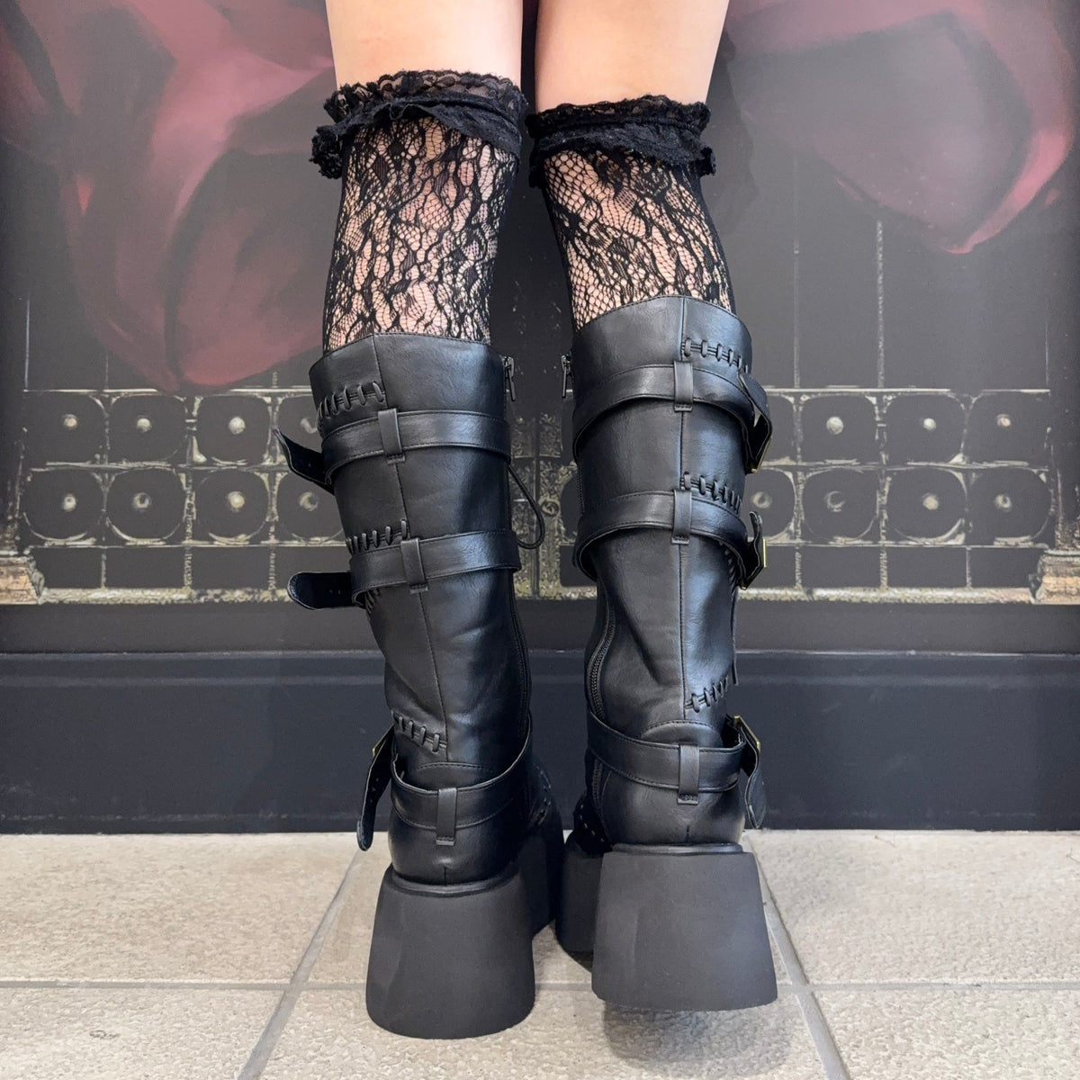 【ATELIER PIERROT】 ★ご予約受付中★ “Nocturnal Grave” Mended Boots ホワイト/ブロンズ/ブラック S/M/L/XL