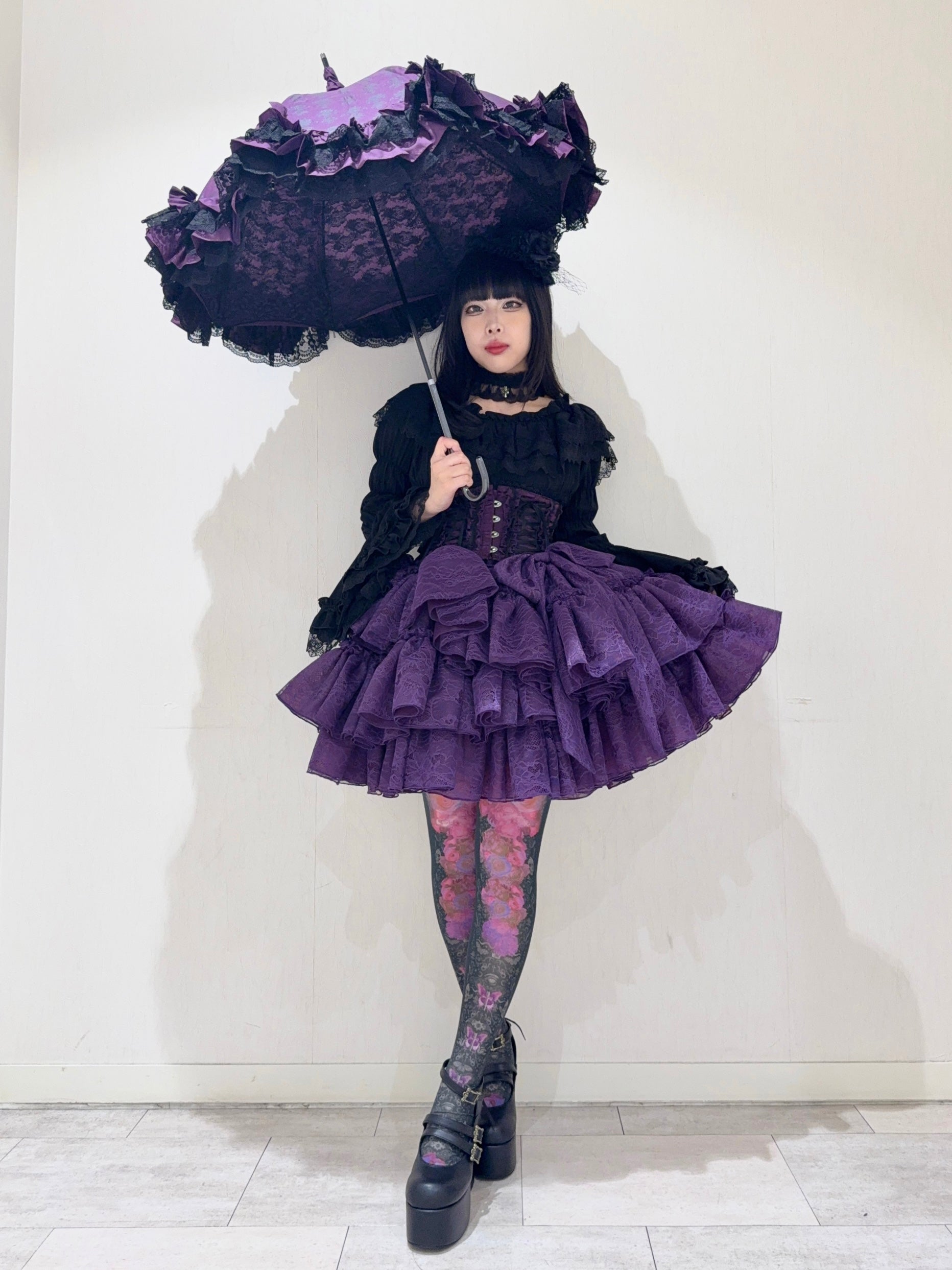 【Vallée lys】 발레리스 Petale Voile SkirtWhite/Pink/신색Bordeaux/신색Purple/Black