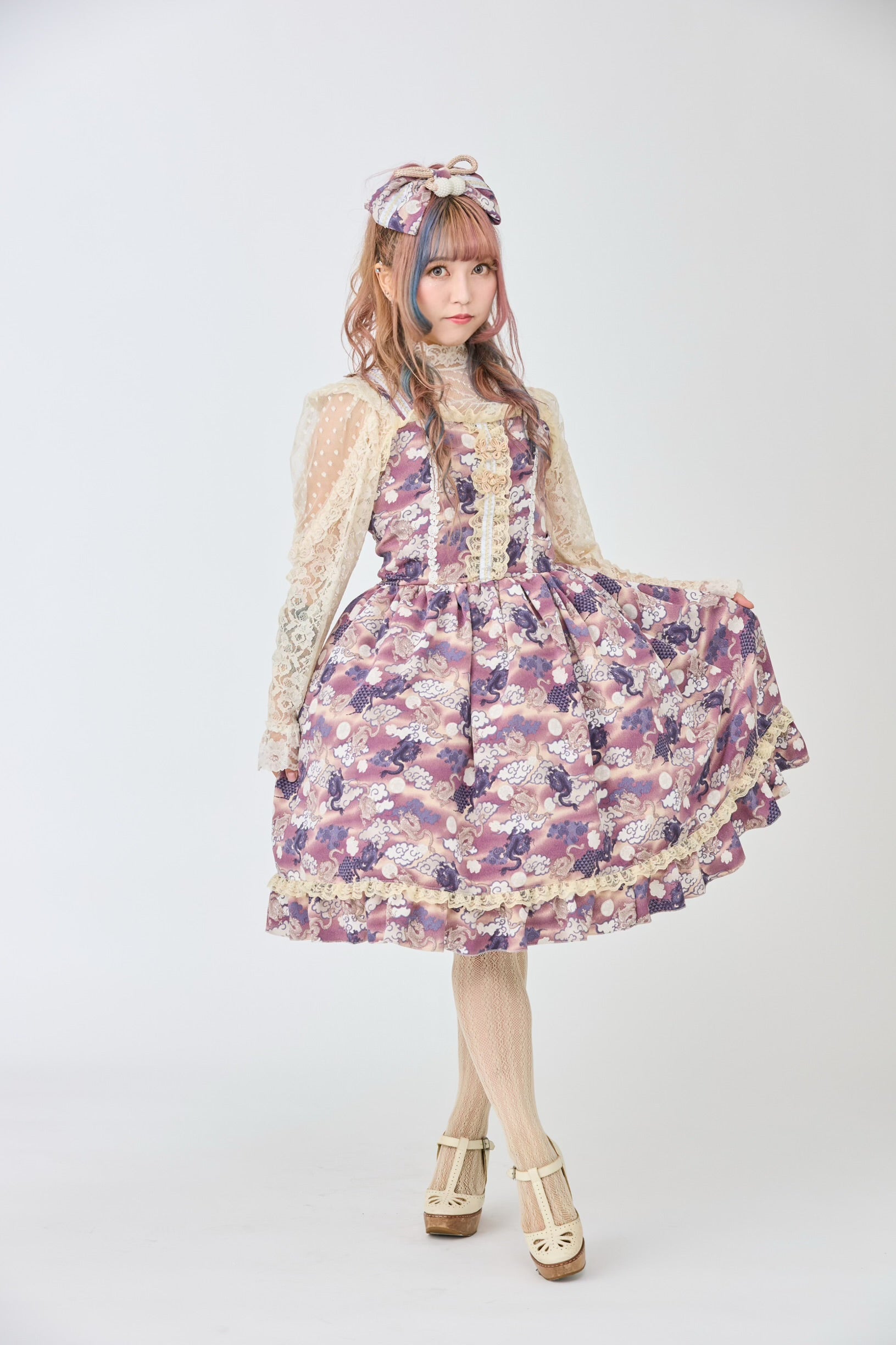 【Moonrise Theater】ムーンライズ・シアター "飛龍" ジャンパースカート 紫/黒 ★受注期間10月31日(金)まで★
