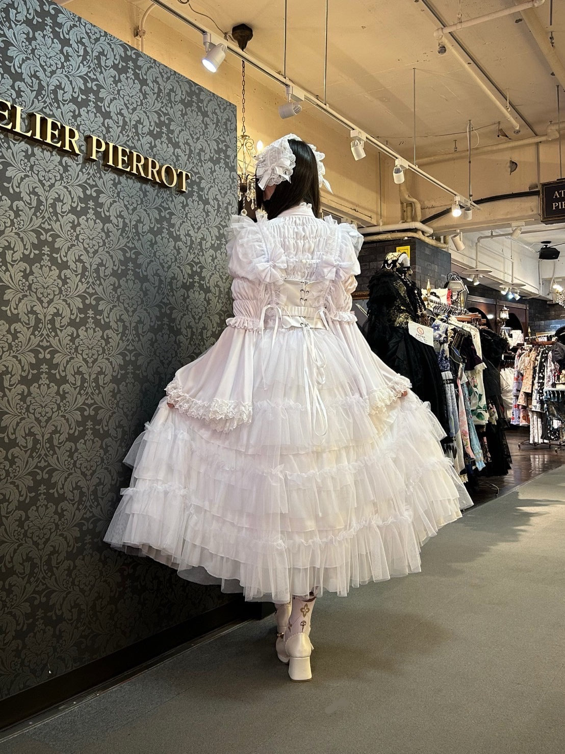 【Vallee lys】Vallee Nocturne Tulle Jumper Skirt白色/波尔多/紫色/黑色
