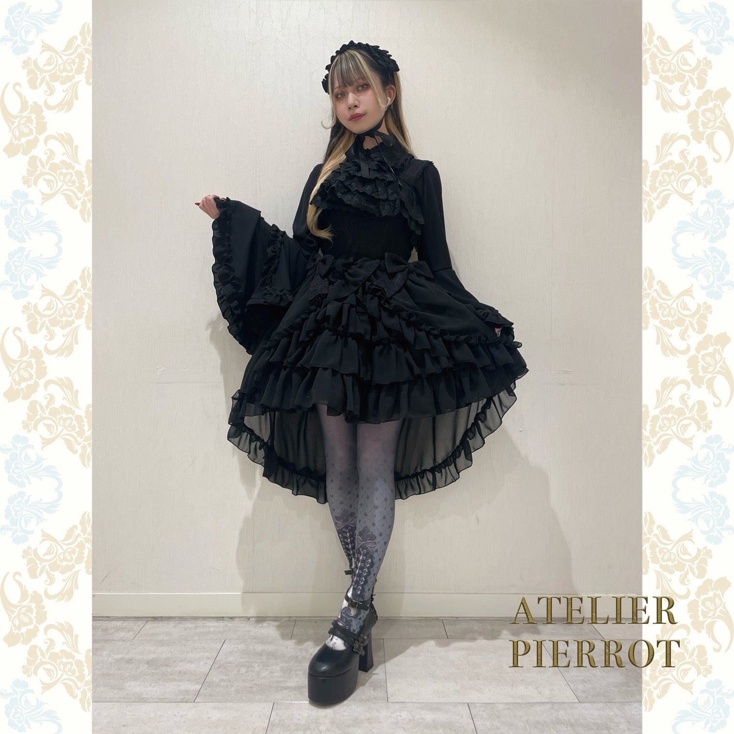 【ATELIER PIERROT工作室小丑Louise Jabot Blouse白/紫/黑