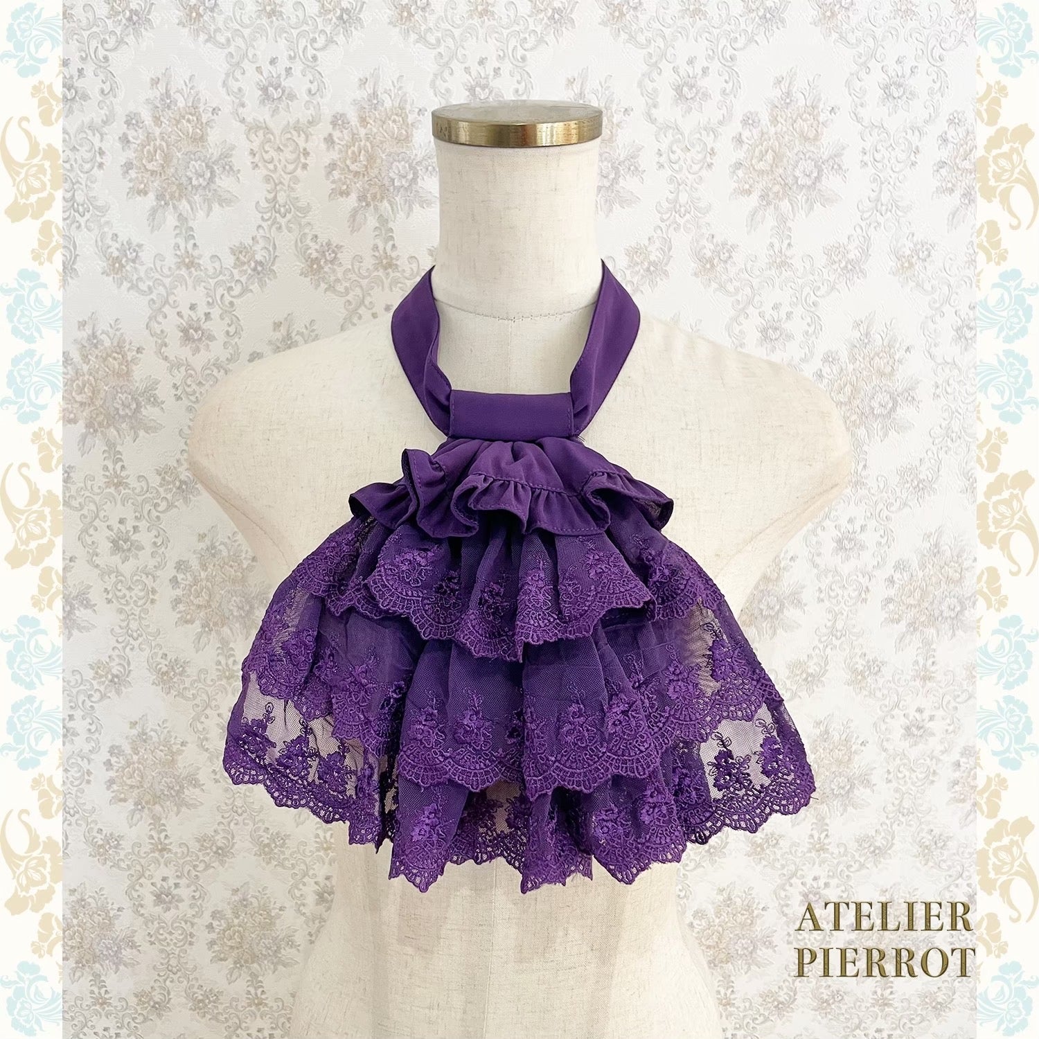 【ATELIER PIERROT工作室小丑Louise Jabot Blouse白/紫/黑