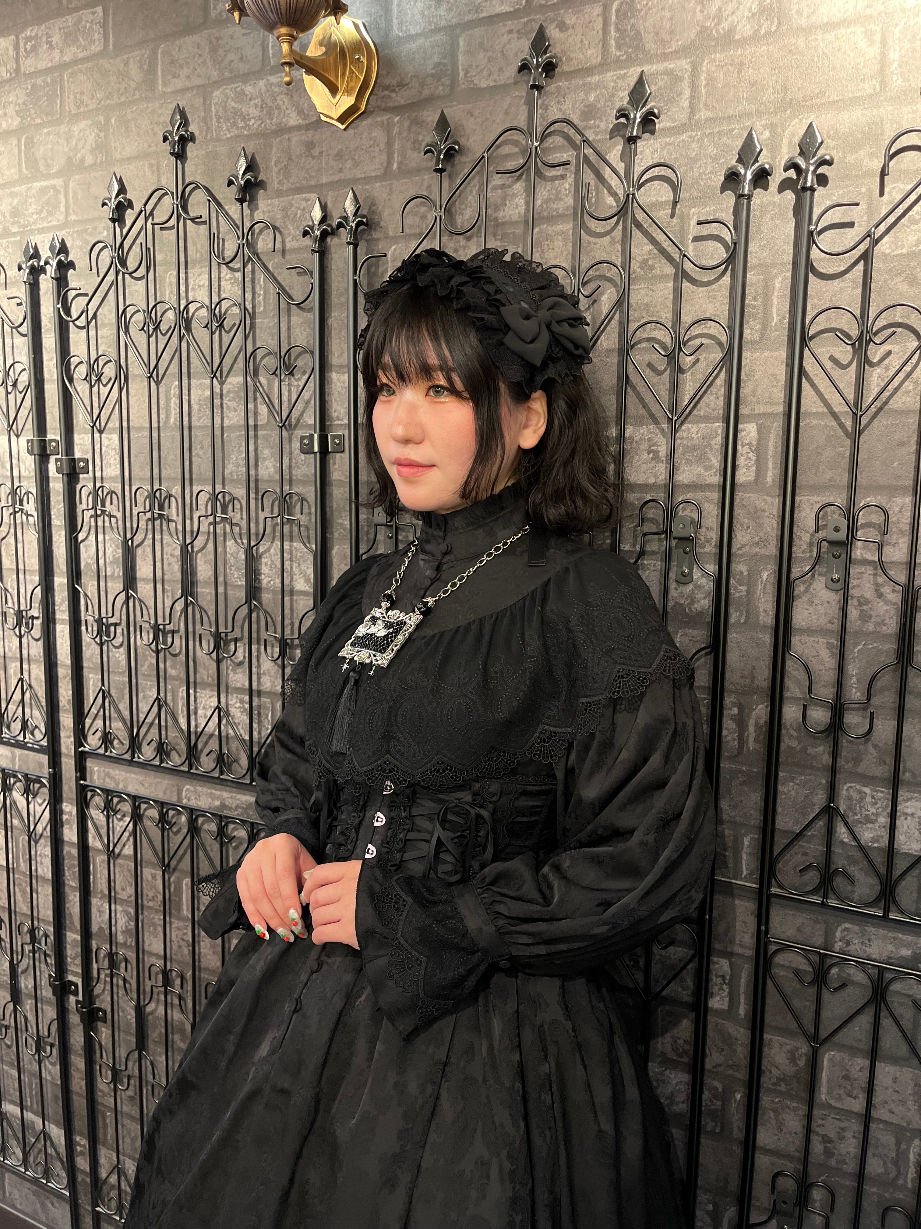 【Sheglit】シェグリット "Luisa"ジャガードレースドレス パープル(アトリエピエロ限定カラー)/ブラック