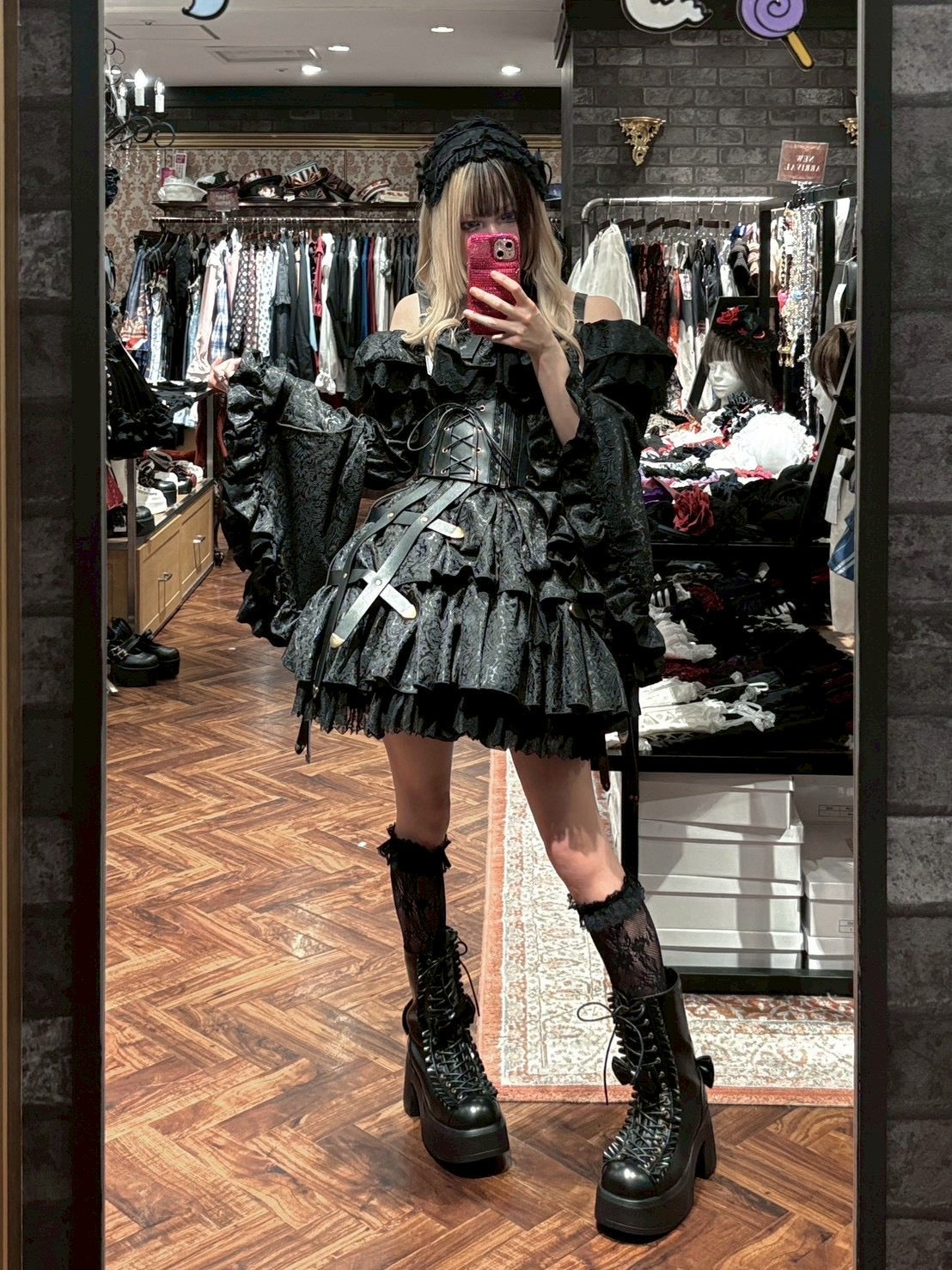 【ATELIER PIERROT】 Baroque Cage Corset Harness ホワイト/ブラック