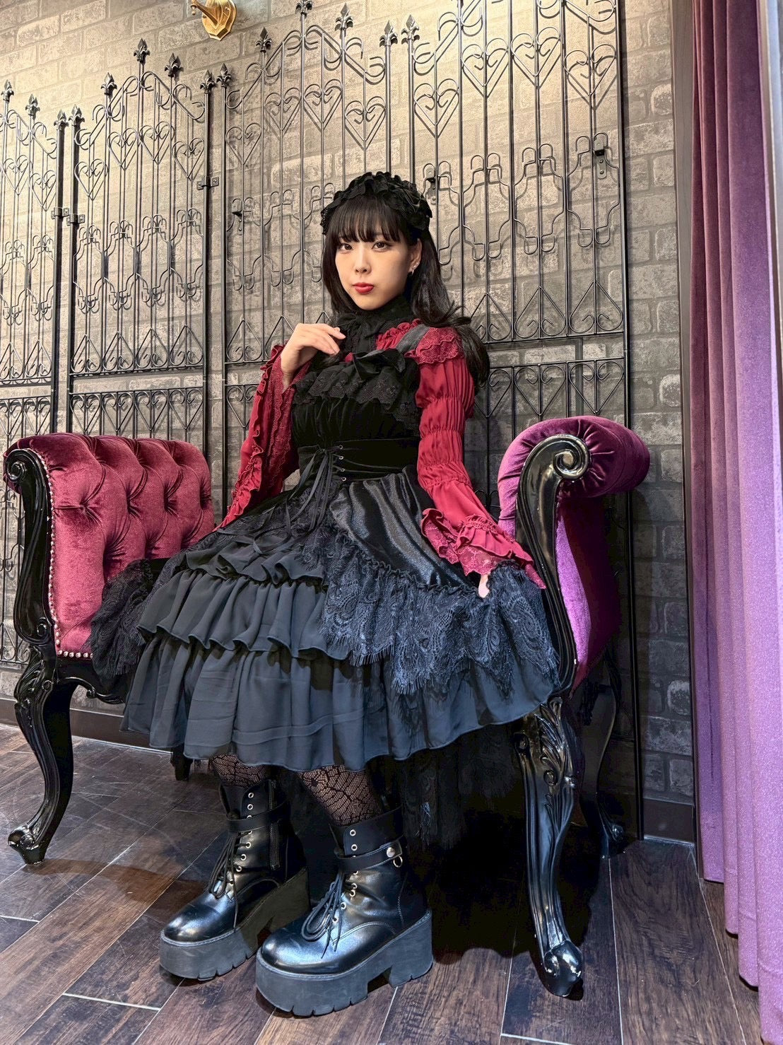 【ATELIER PIERROT】 Adenophora Jumper Skirt ボルドー/ネイビー/ブラック【BLACK FRIDAY SALE対象】
