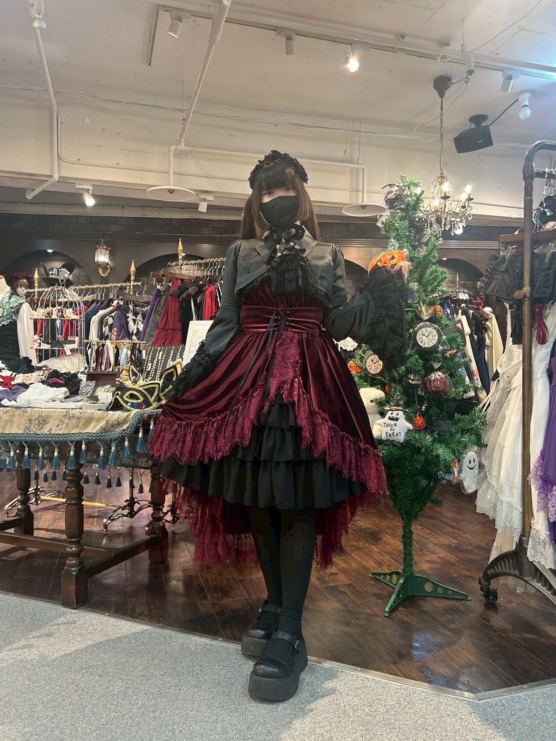 【ATELIER PIERROT】 Adenophora Jumper Skirt ボルドー/ネイビー/ブラック【BLACK FRIDAY SALE対象】