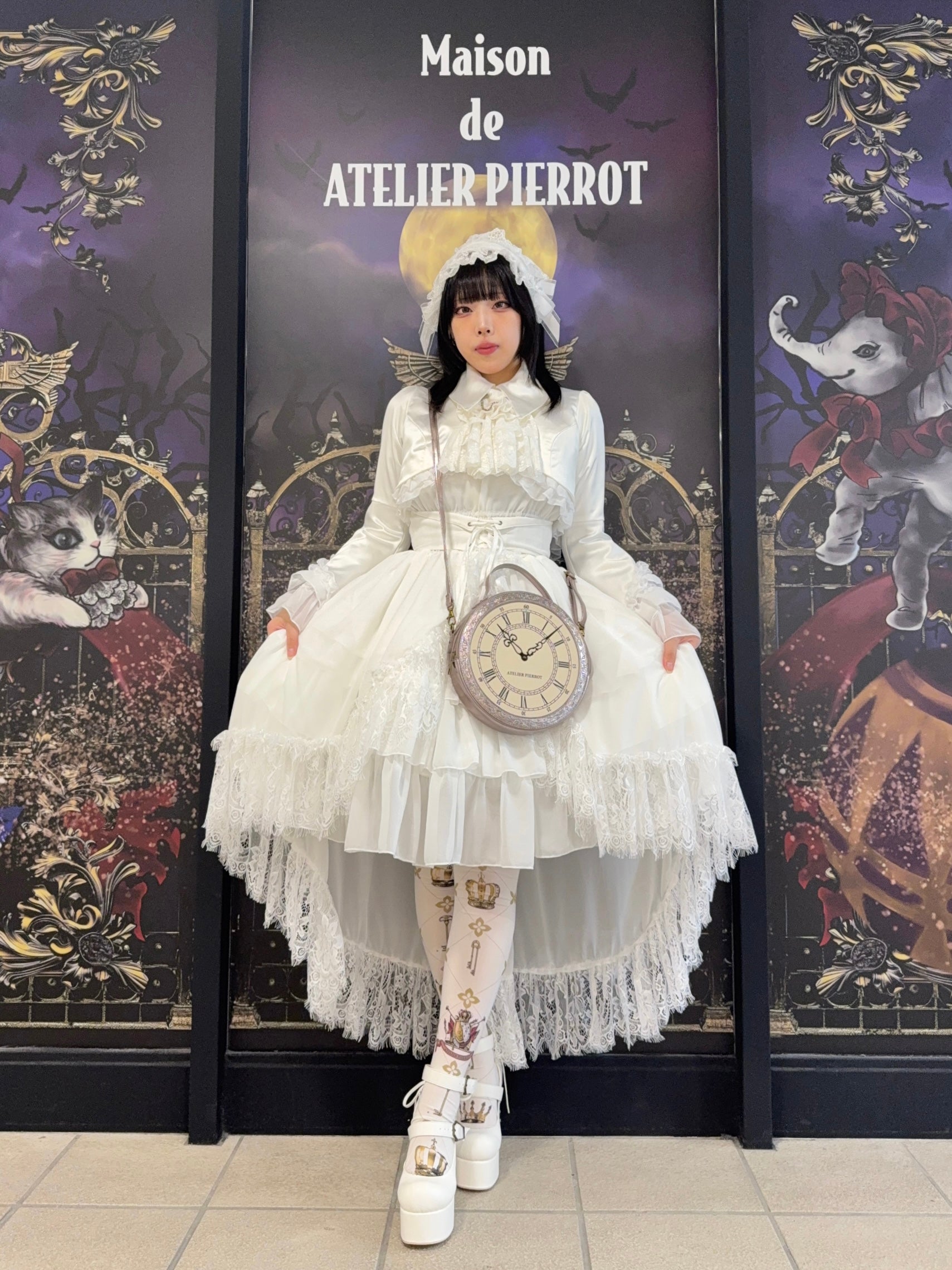 【ATELIER PIERROT】 ★ご予約受付中★ “Aeon” Clock Shoulder Bag -Gothic Lolita Shoulder Bag- 新色シルバー/ブロンズ/ブラック