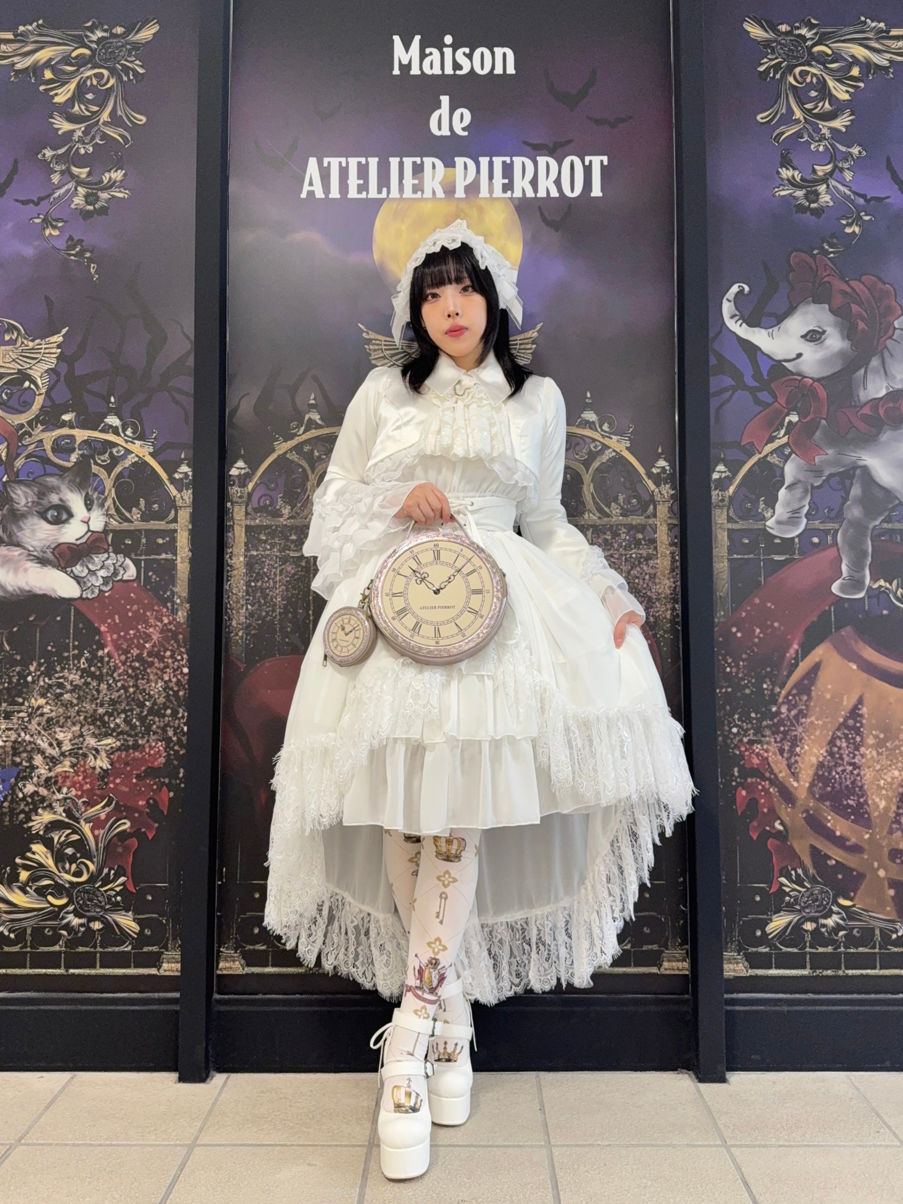 【ATELIER PIERROT】 ★ご予約受付中★ “Aeon” Clock Shoulder Bag -Gothic Lolita Shoulder Bag- 新色シルバー/ブロンズ/ブラック