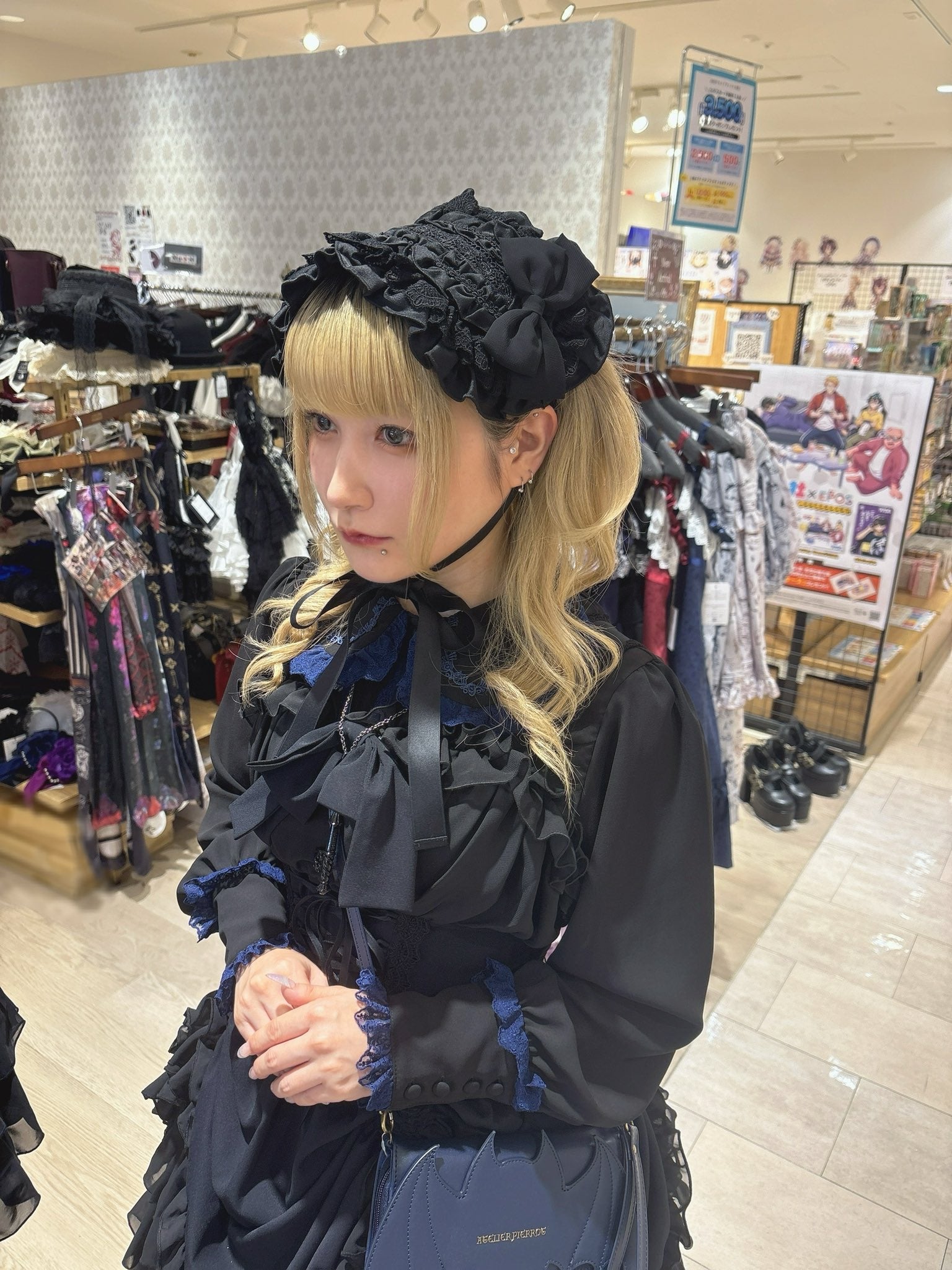 【ATELIER PIERROT】 Eternal Waltz Jumper Skirt ホワイト/ボルドー/パープル/ネイビー/ブラック×ホワイト/ブラック