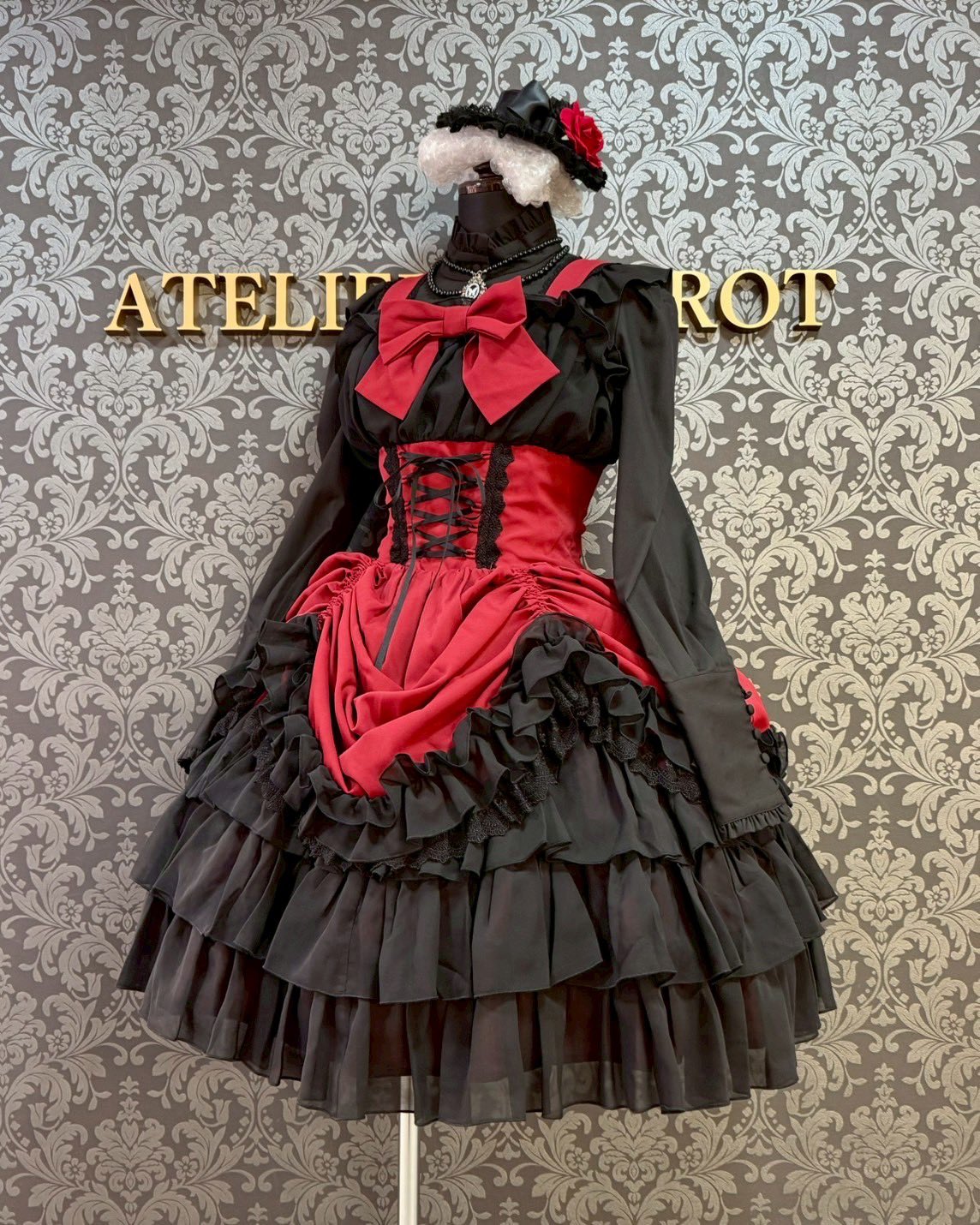 【ATELIER PIERROT】 Eternal Waltz Jumper Skirt ホワイト/ボルドー/パープル/ネイビー/ブラック×ホワイト/ブラック