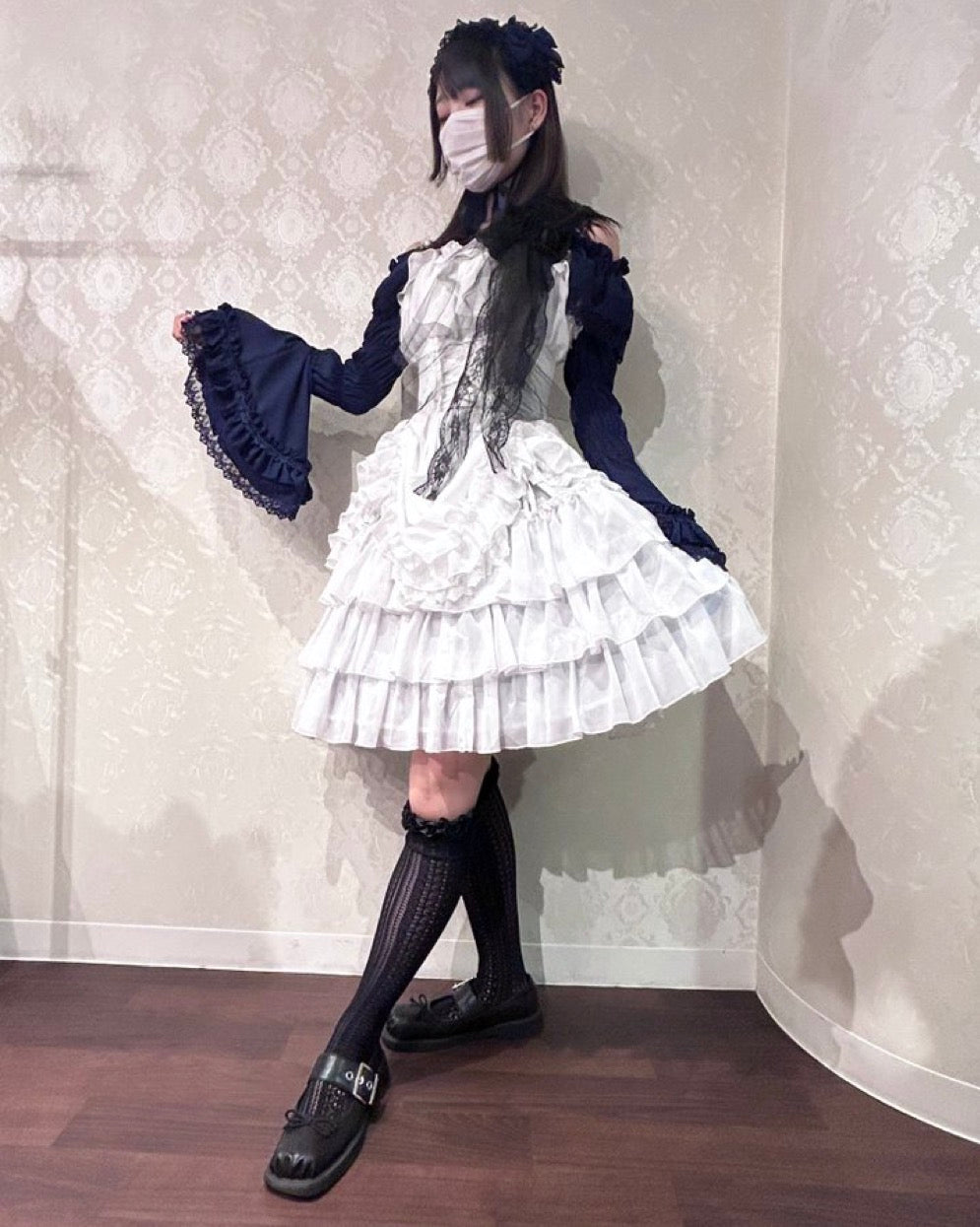 【ATELIER PIERROT】 Eternal Waltz Jumper Skirt ホワイト/ボルドー/パープル/ネイビー/ブラック×ホワイト/ブラック