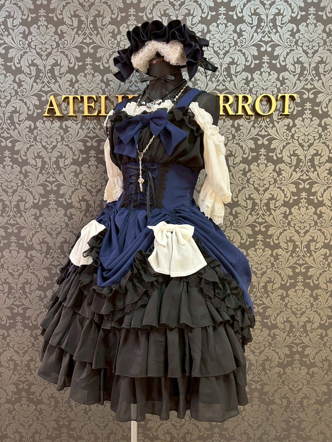 【ATELIER PIERROT】 Eternal Waltz Jumper Skirt ホワイト/ボルドー/パープル/ネイビー/ブラック×ホワイト/ブラック