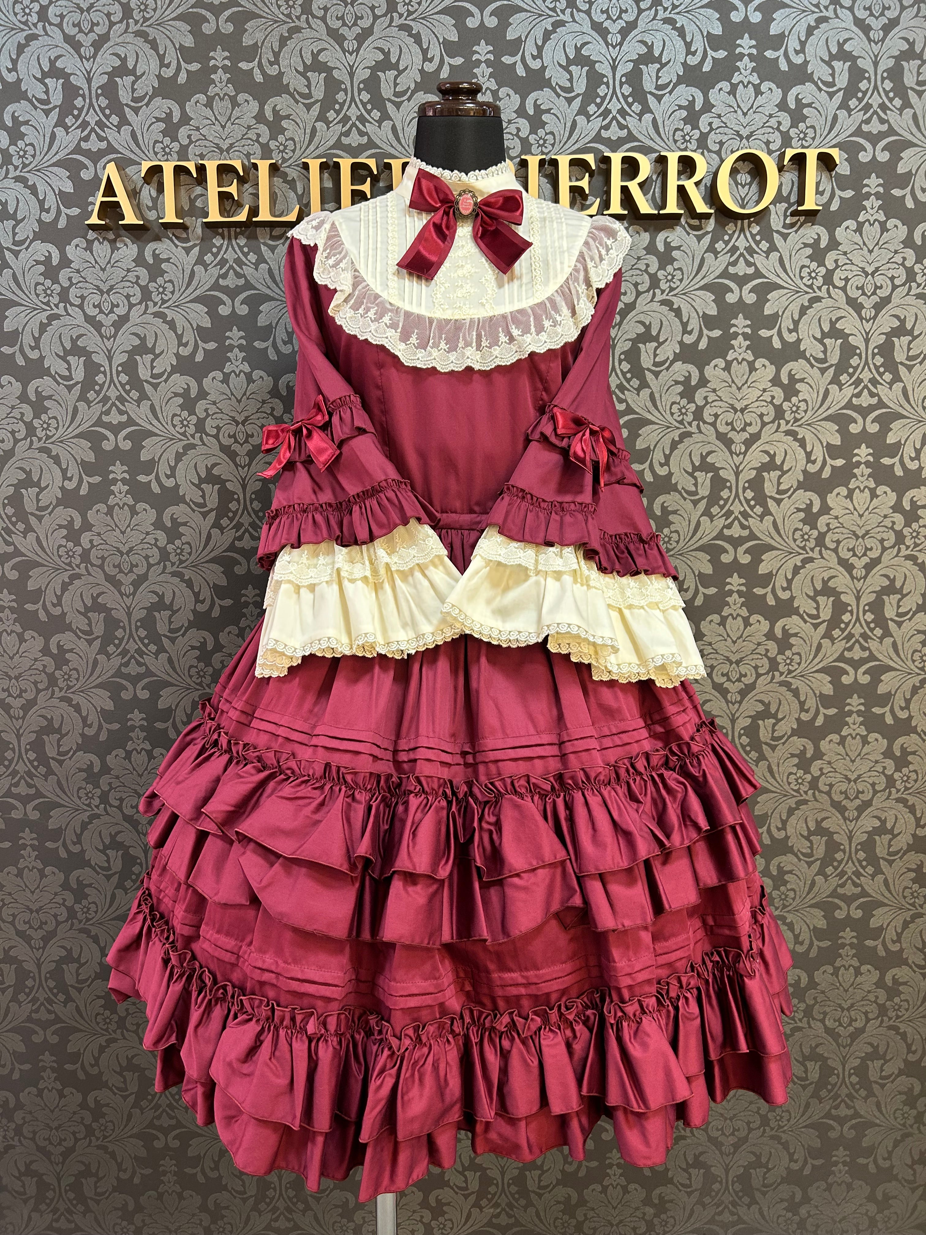 【Pina sweet collection】ピナスイートコレクション ドール姫袖ワンピース ワイン