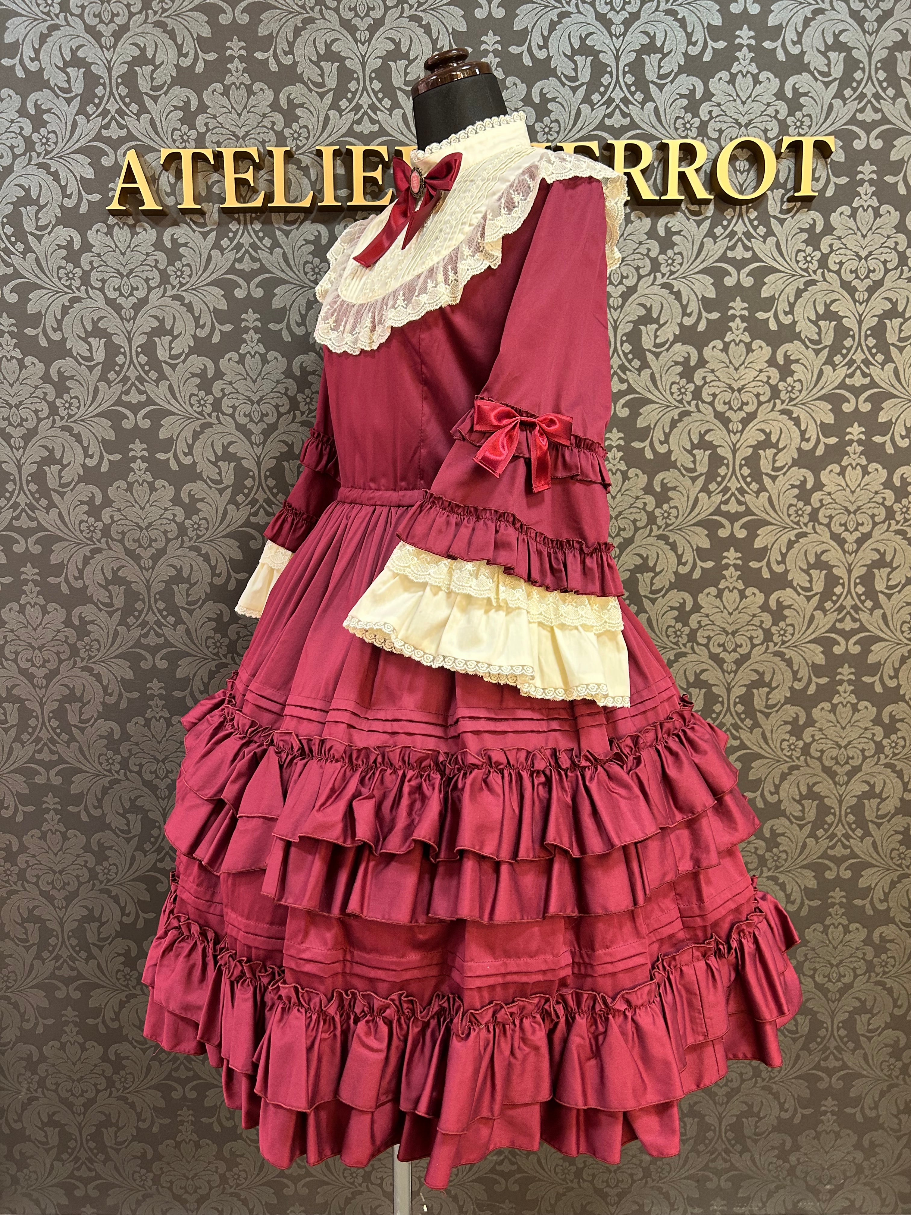 【Pina sweet collection】ピナスイートコレクション ドール姫袖ワンピース ワイン