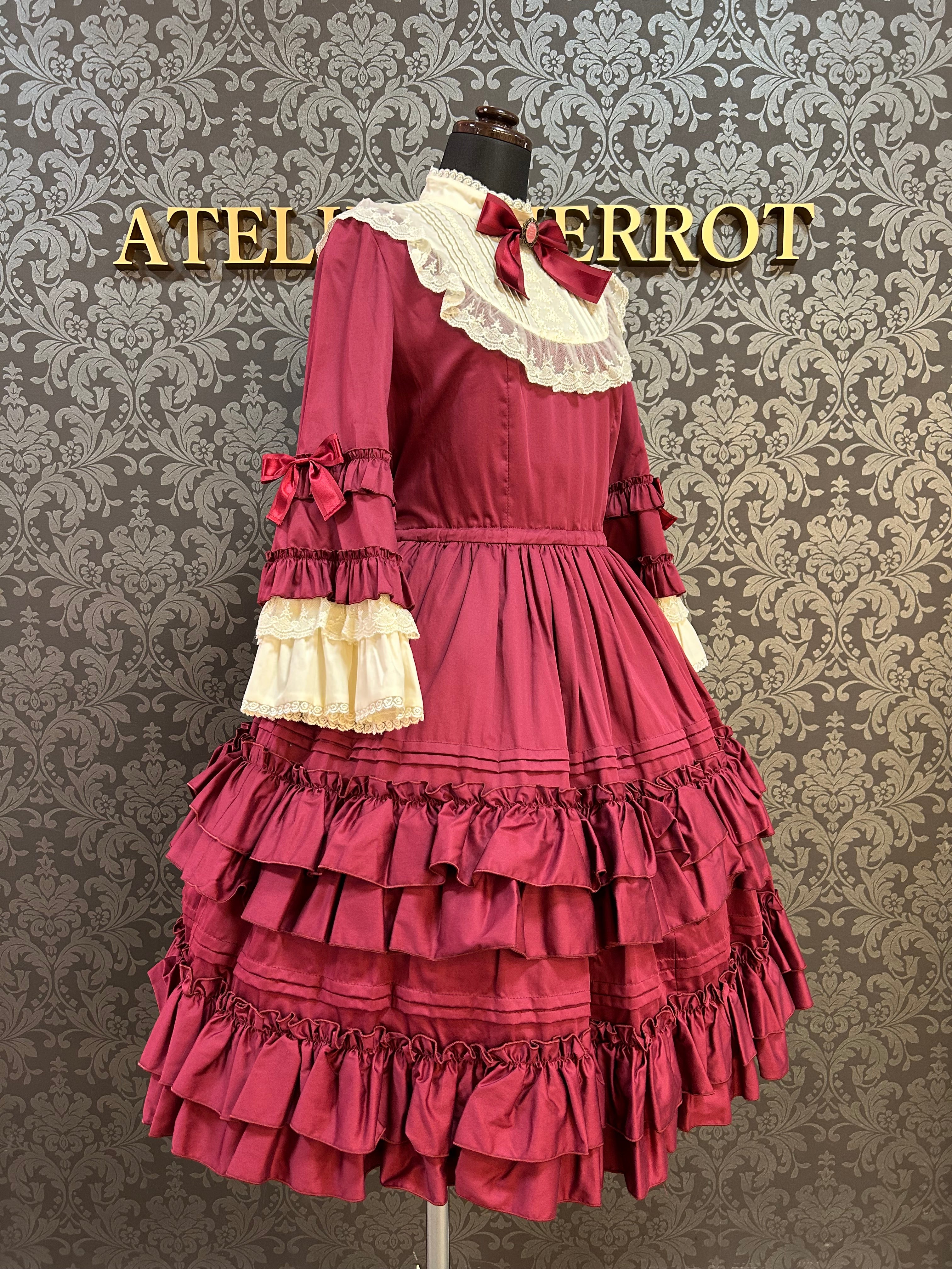【Pina sweet collection】ピナスイートコレクション ドール姫袖ワンピース ワイン