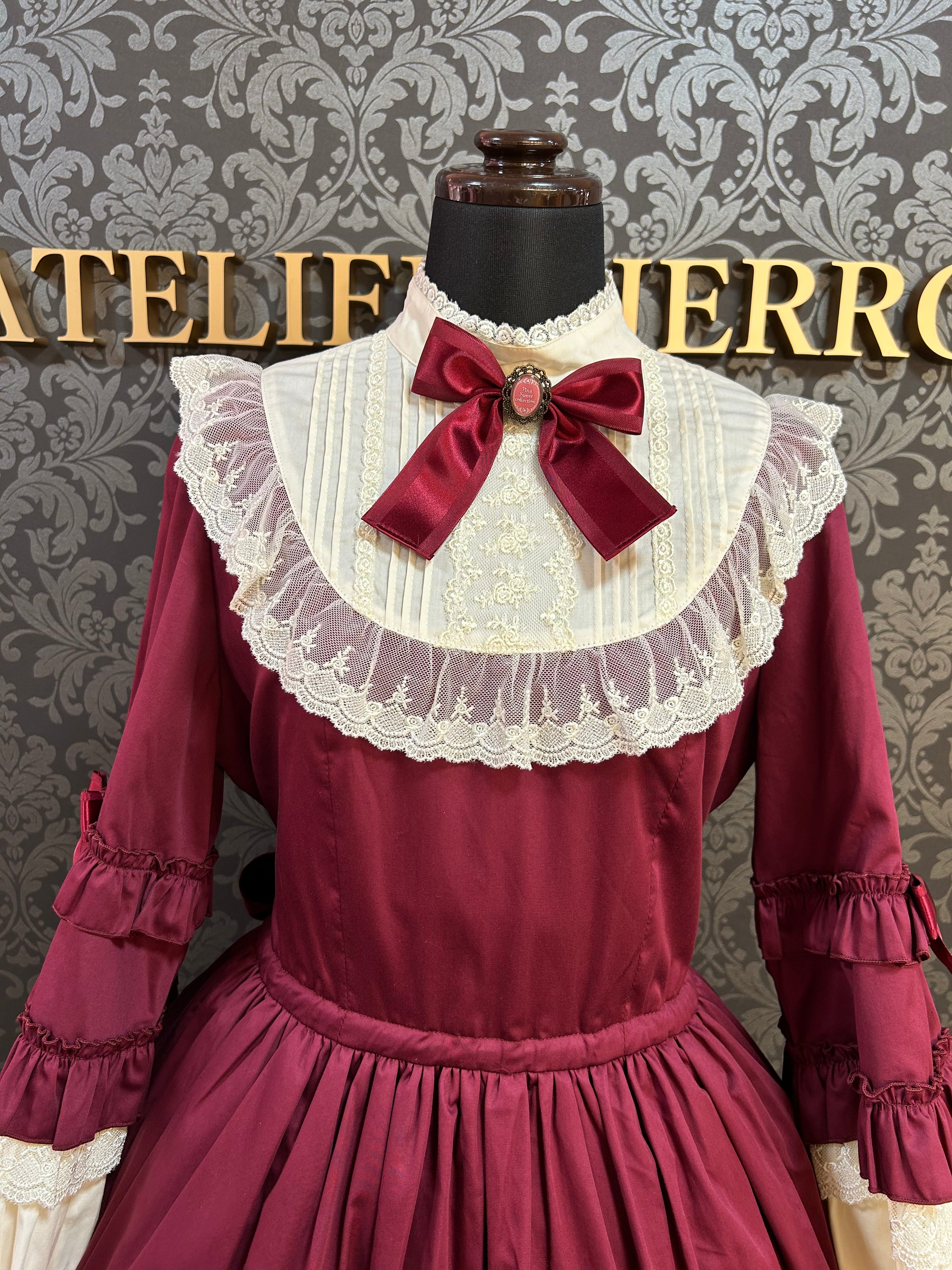 【Pina sweet collection】ピナスイートコレクション ドール姫袖ワンピース ワイン