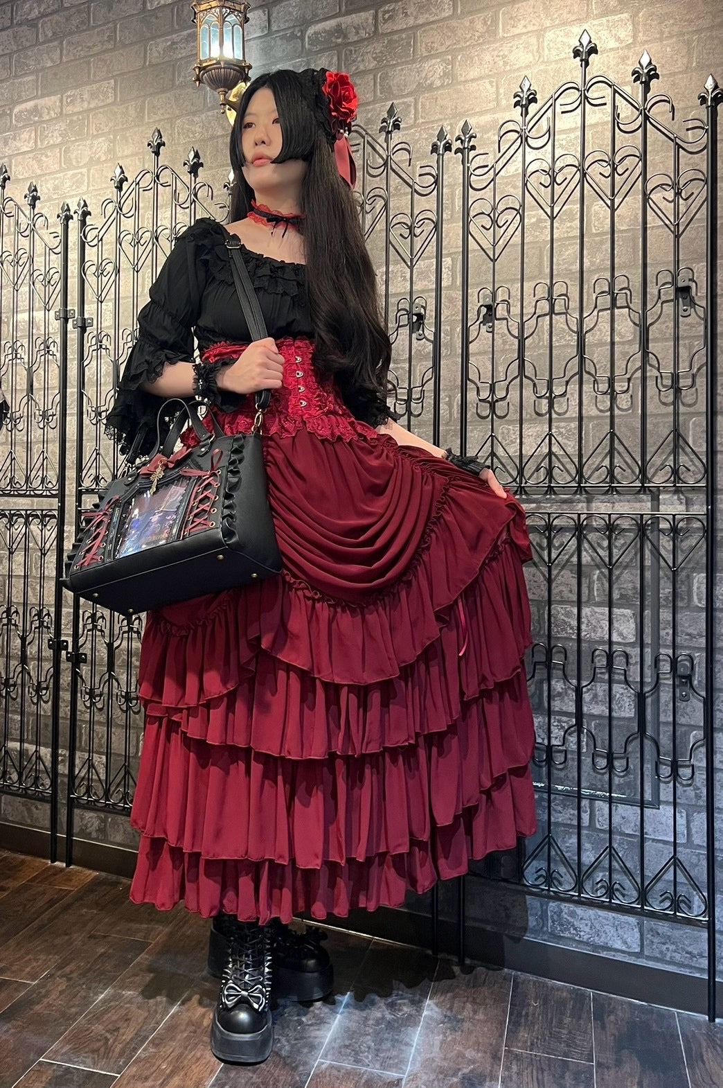 【ATELIER PIERROT】 ★Now accepting reservations★Bustle skirt longWhite/Bordeaux/Purple/Black